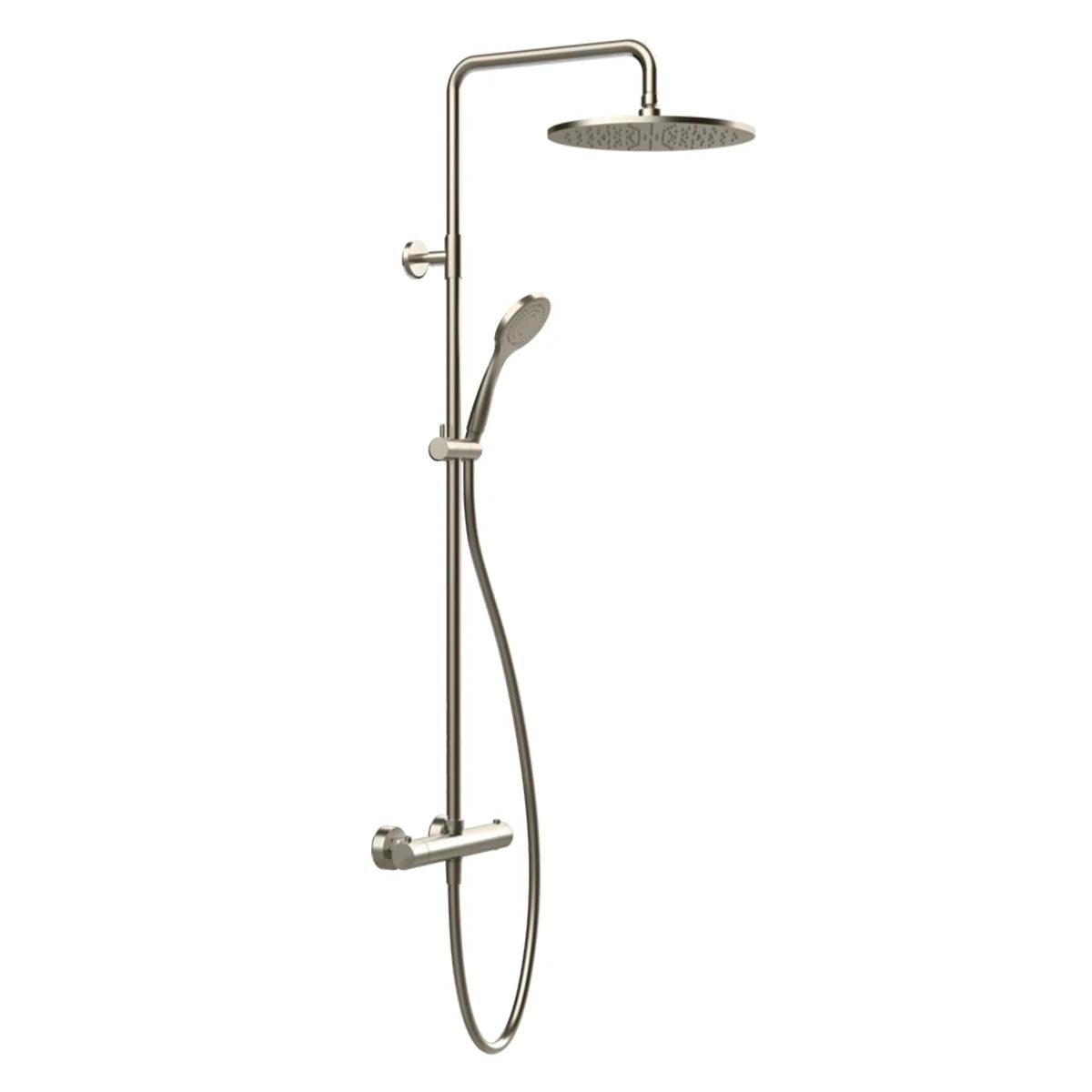 Gessi Emporio Exposed Thermostatic Rigid Riser Shower with Handset In Nickel Finish- Deluxe Bathrooms Ireland