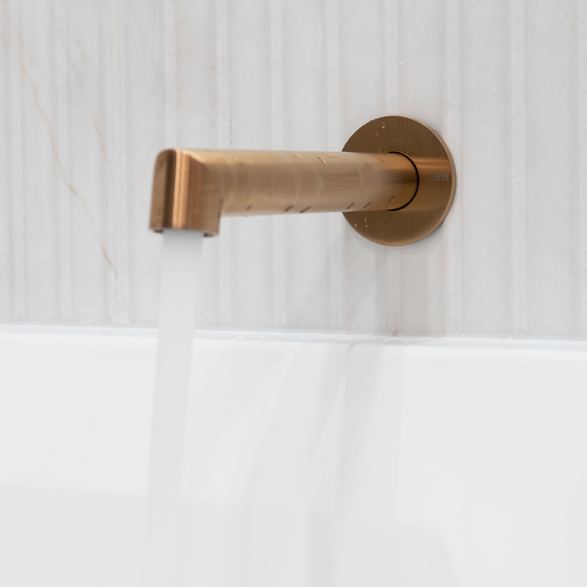 Gessi Manzoni Bath Spout - Warm Bronze Brushed