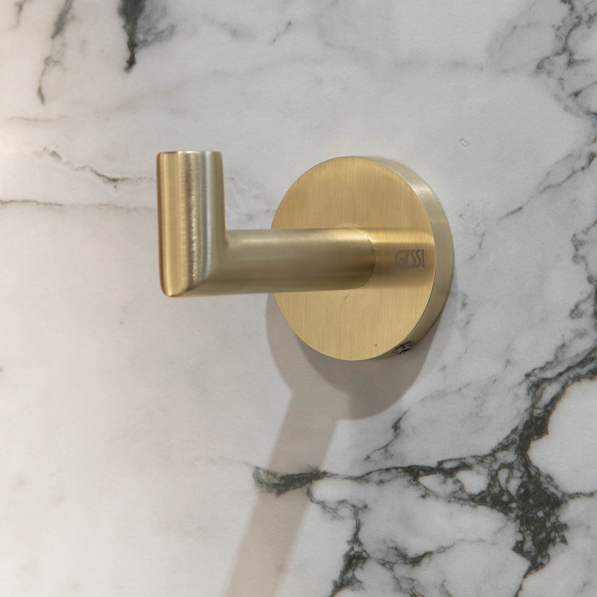 Gessi Manzoni Robe Hook Gold Brass Brushed Deluxe Bathrooms