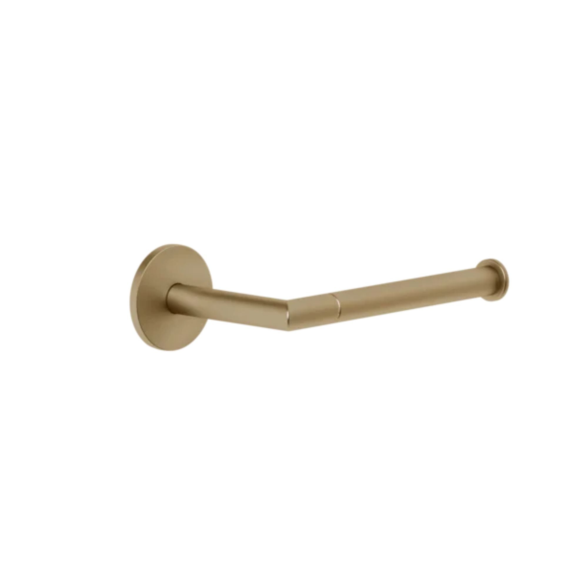 Gessi Manzoni Warm Brushed Bronze Toilet Roll Holder on a white background deluxe bathrooms