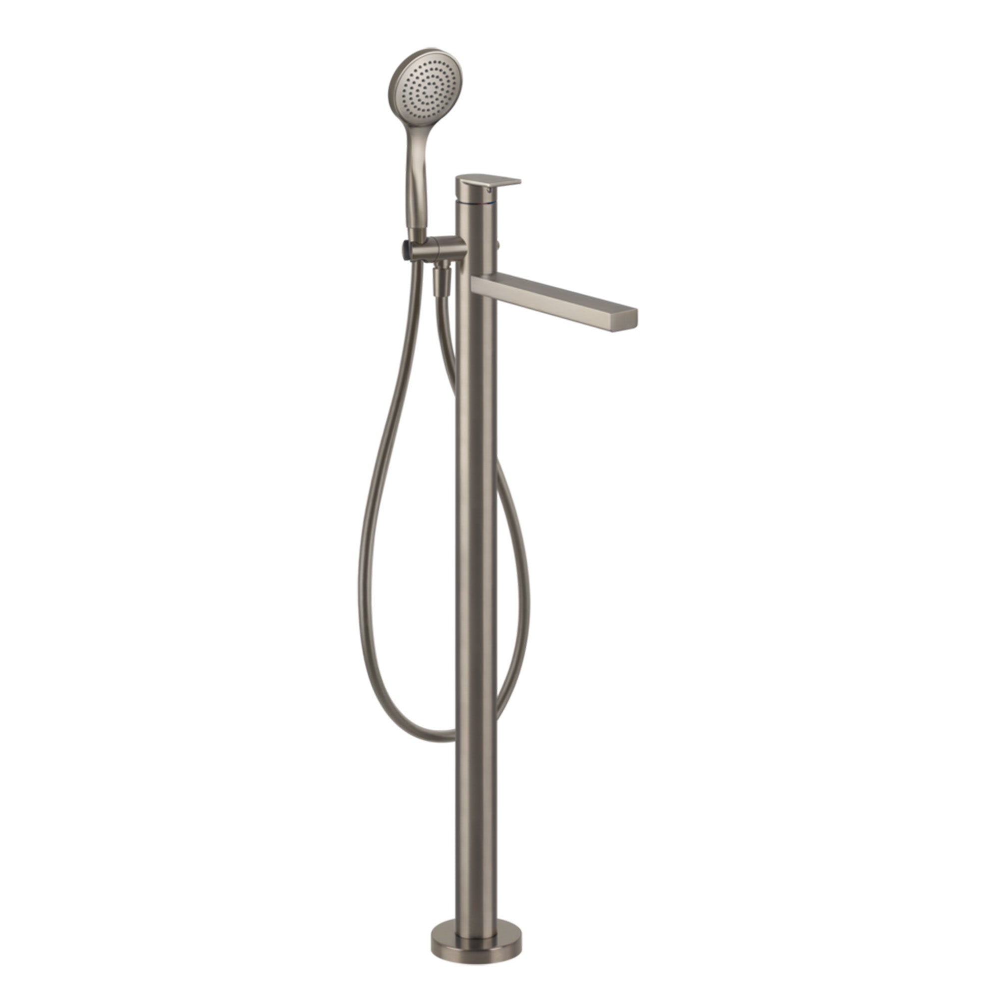 Gessi Via Manzoni Freestanding Bath Shower Mixer Finox Brushed Nickel