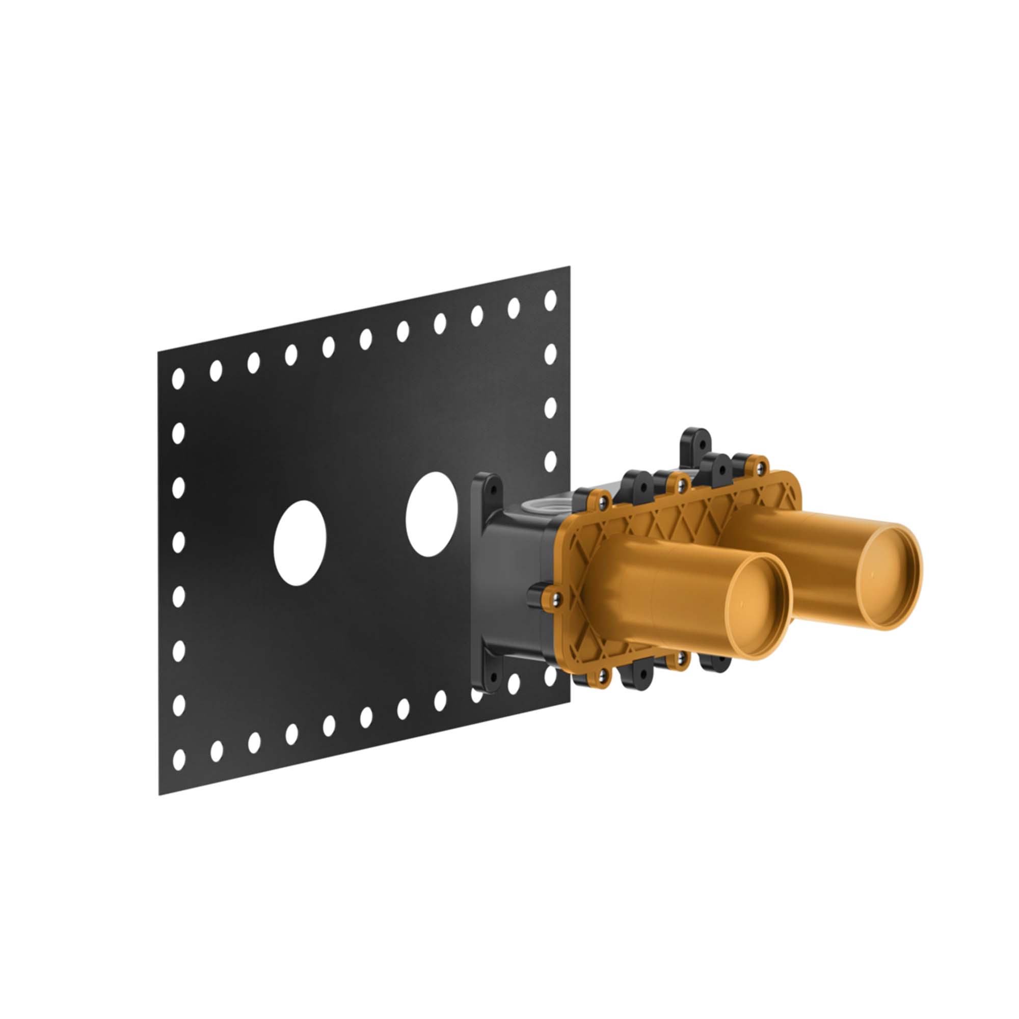 gessi via tortona 2 hole wall mounted basin mixer long spout brushed nickel