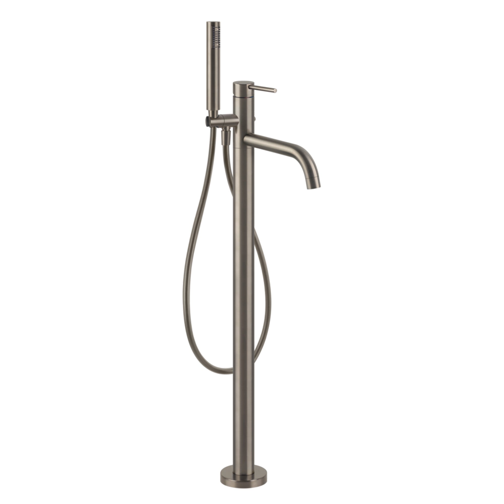 gessi via tortona freestanding bath shower mixer brushed nickel