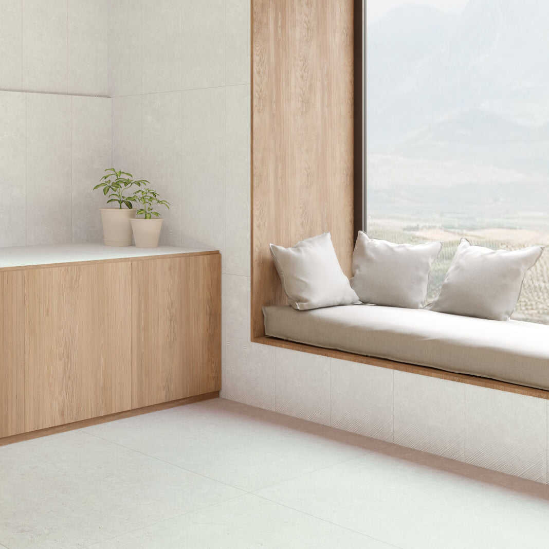 Ghent White Anti-Slip Porcelain Tile 60x120cm Matt