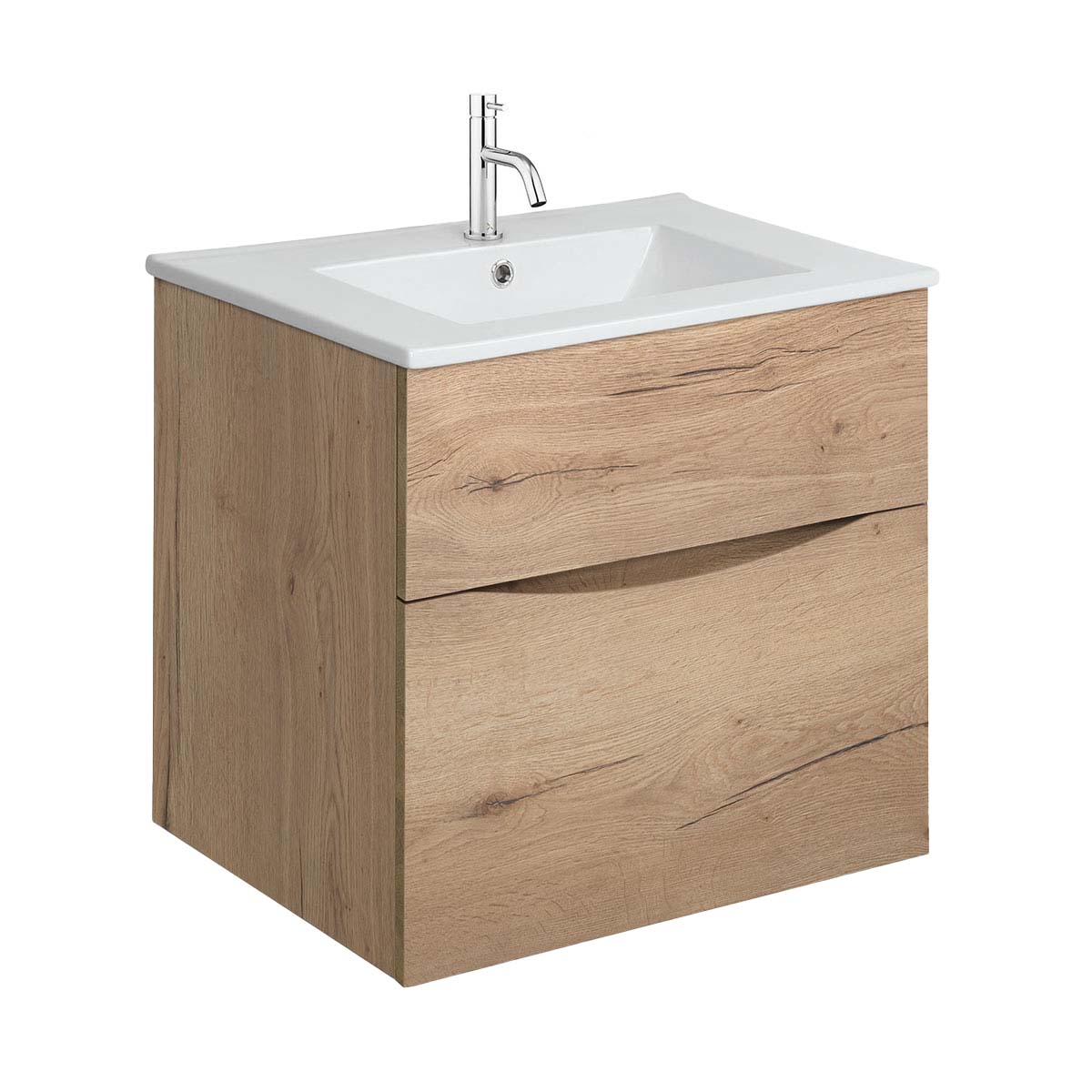 Crosswater Glide II Double Drawer Wall Hung Vanity Unit With Ceramic Basin