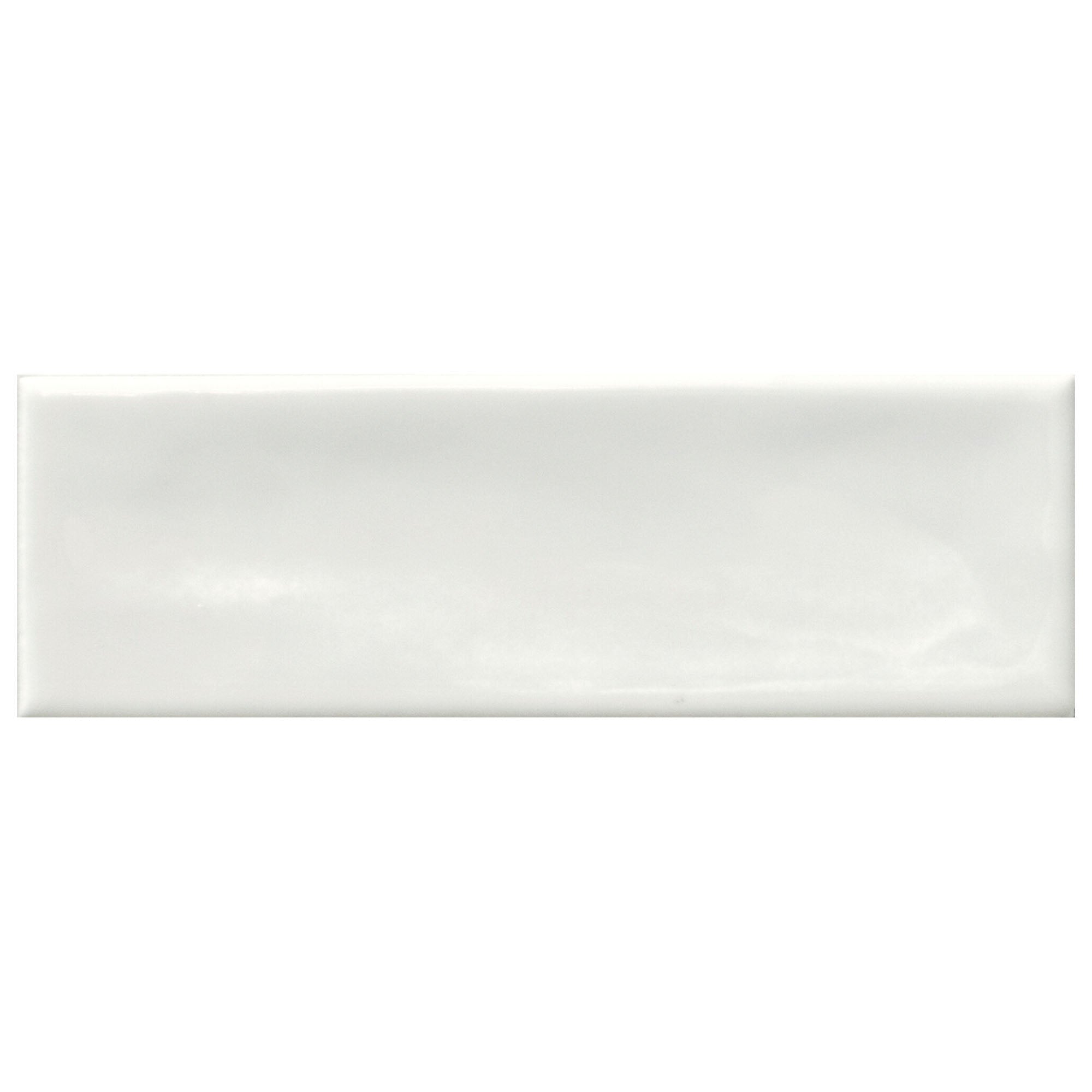 glint white porcelain wall tile 5x15cm gloss