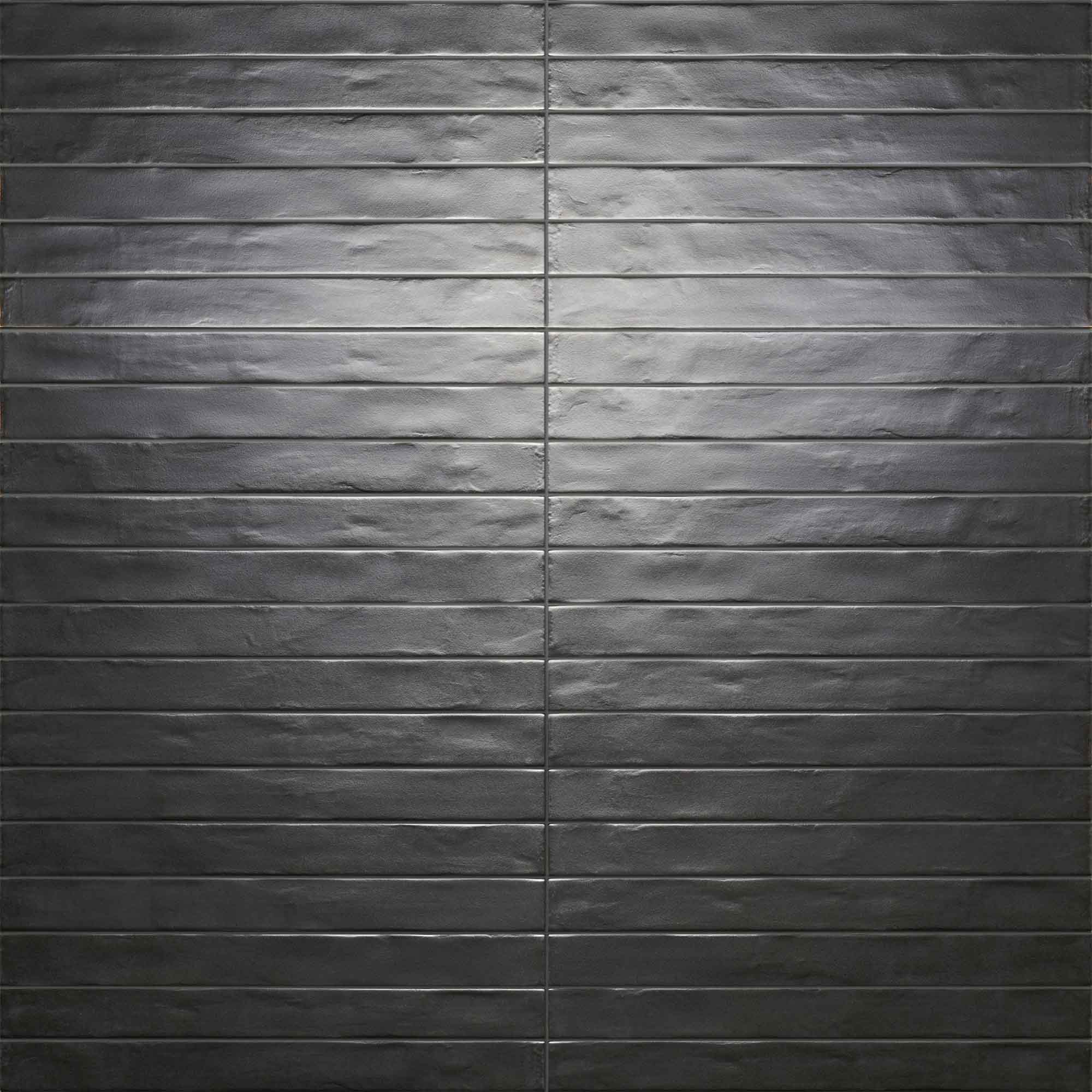 graffiti black brick porcelain wall tile 4.8x45cm matt