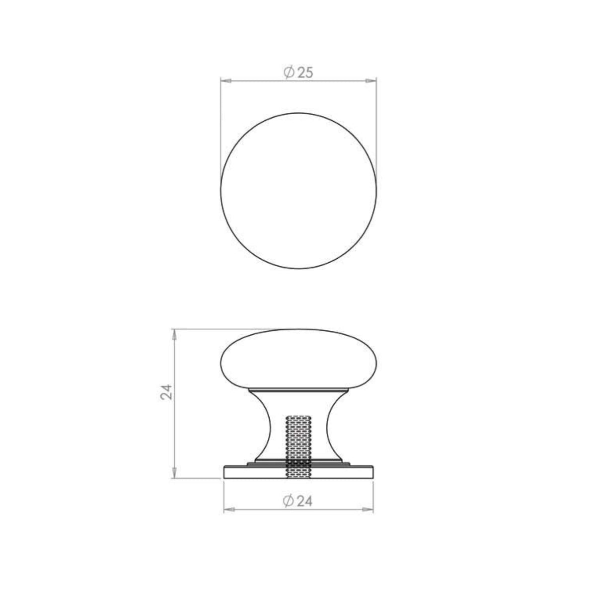 Granlusso Ailesbury Cabinet Knob Polished Chrome Single Dimenstions