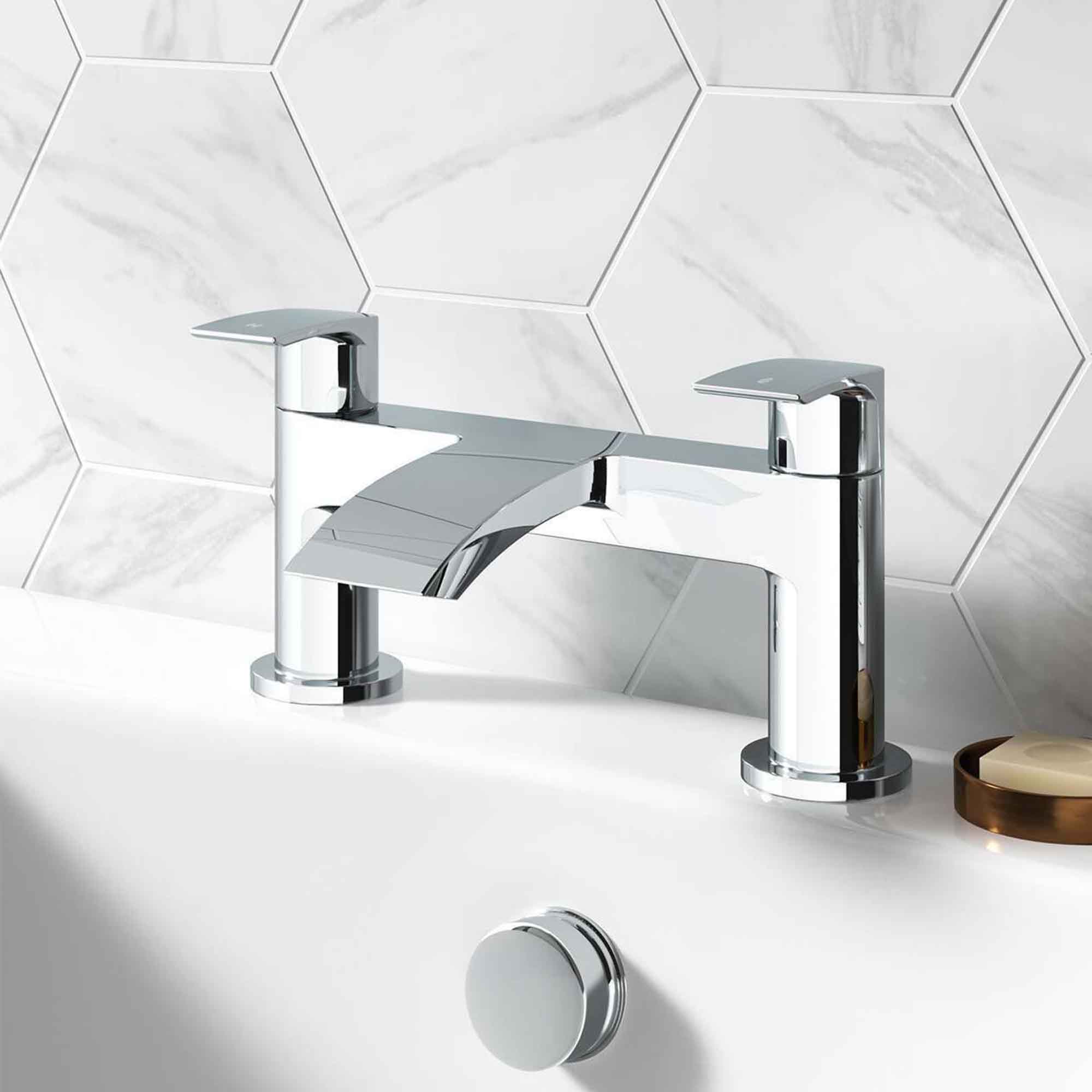 granlusso amalfi deck mounted bath filler chrome