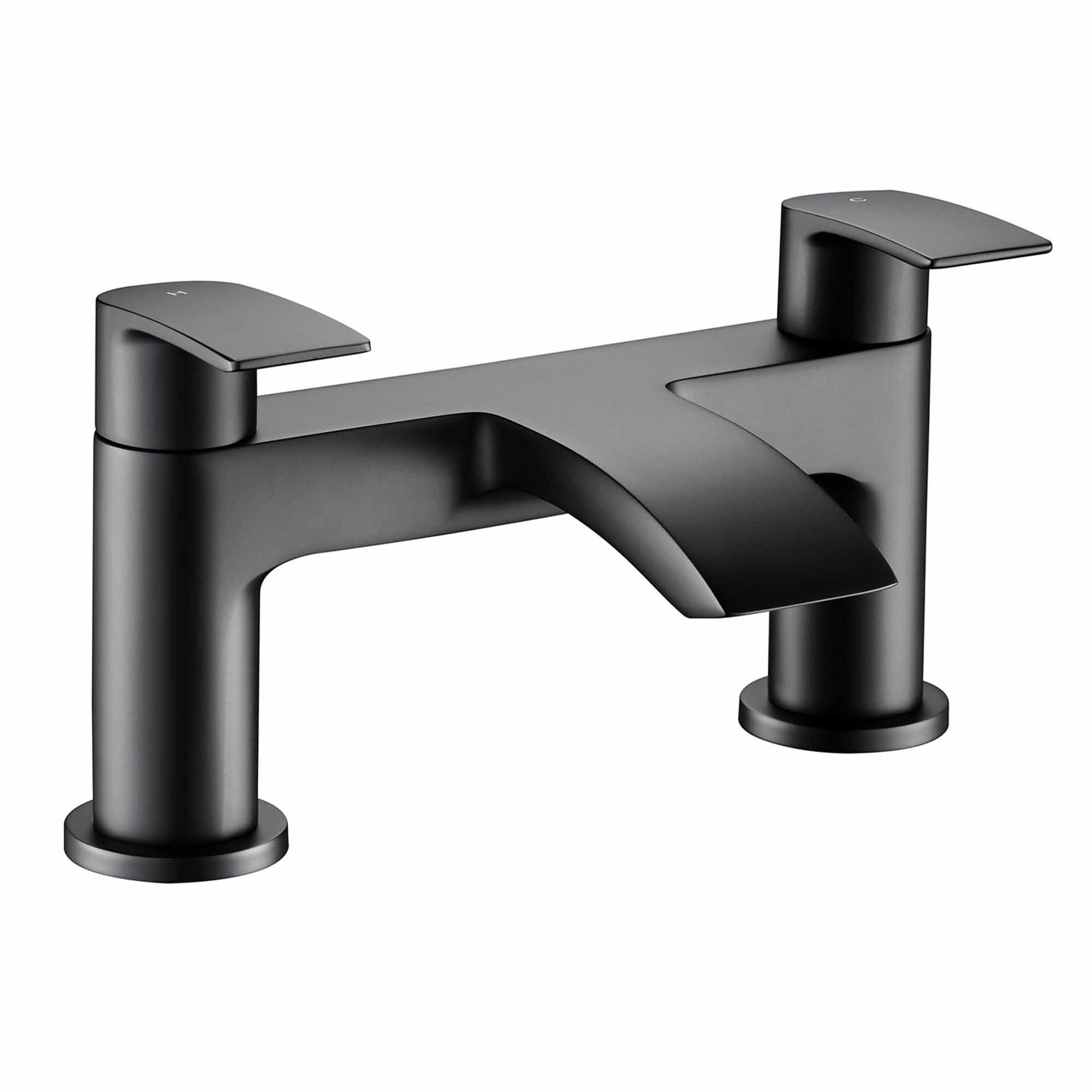granlusso amalfi deck mounted bath filler matt black