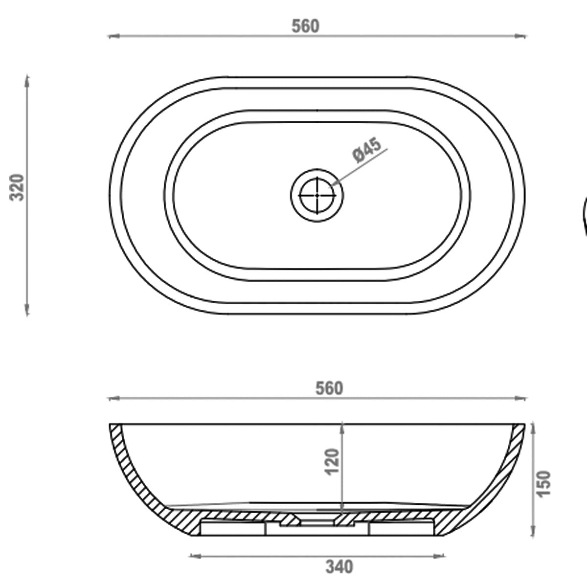 Granlusso Amalfi Grey Countertop Stone Basin Matt