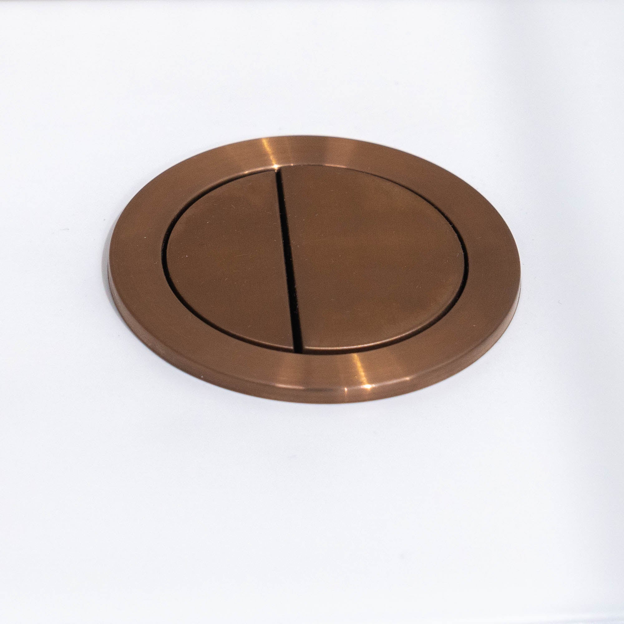 Granlusso Round Dual Flush Button With A Pair of White Hinge Covers