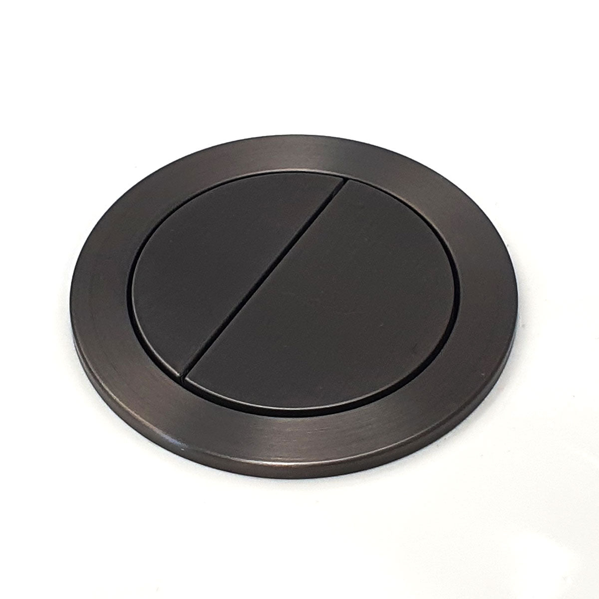 Granlusso Round Dual Flush Button With A Pair of White Hinge Covers