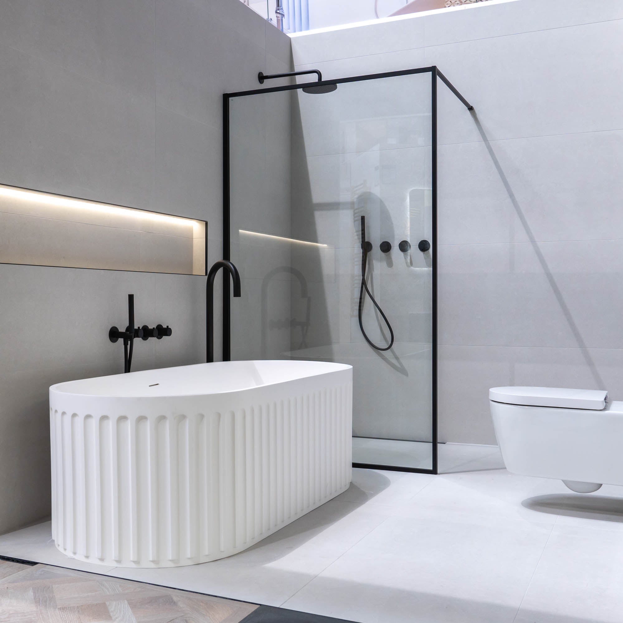 Granlusso Francesca Freestanding Fluted Stone Bath 1700x750mm