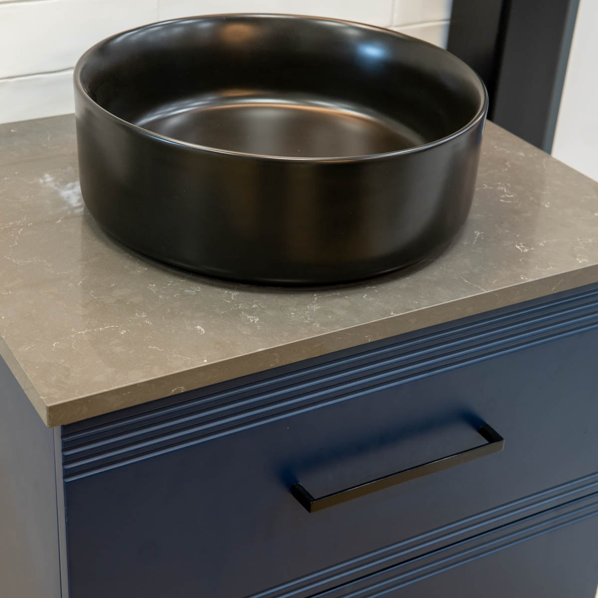 Granlusso™ Galleria Wall Mounted 2-Drawer Vanity Unit With Earth Worktop - Atlantic Blue