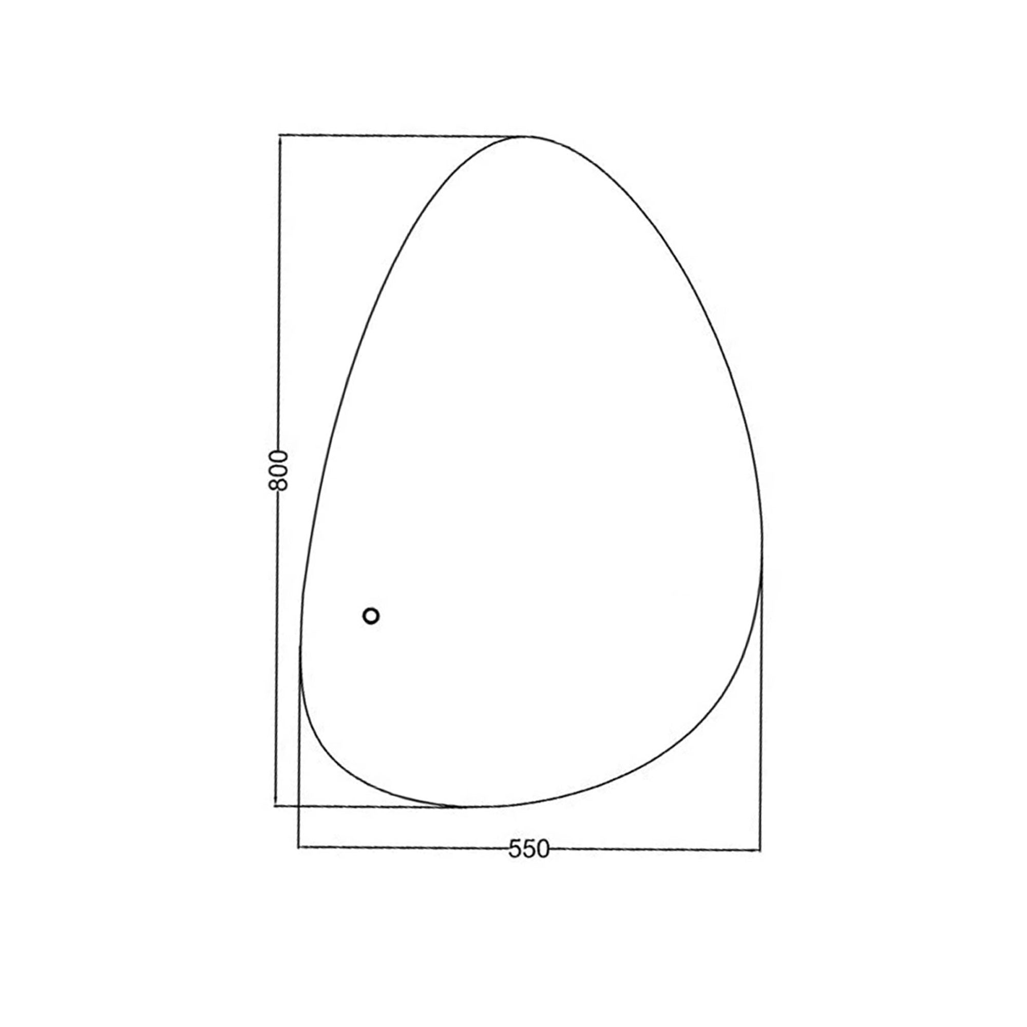 Granlusso Pebble Illuminated Bathroom Mirror dimensions