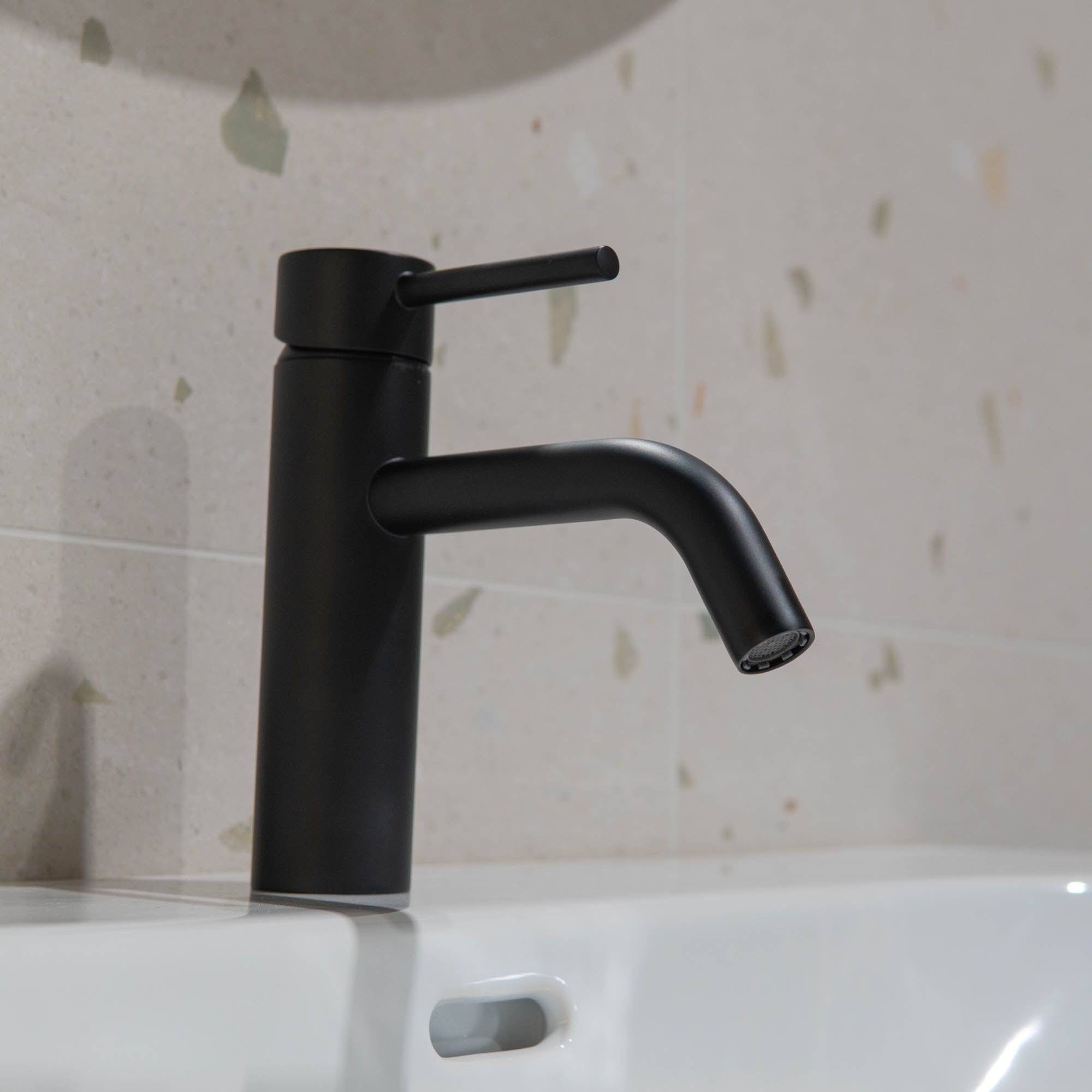 Granlusso Portobello Basin Mixer With Click-Clack Waste - Matt Black