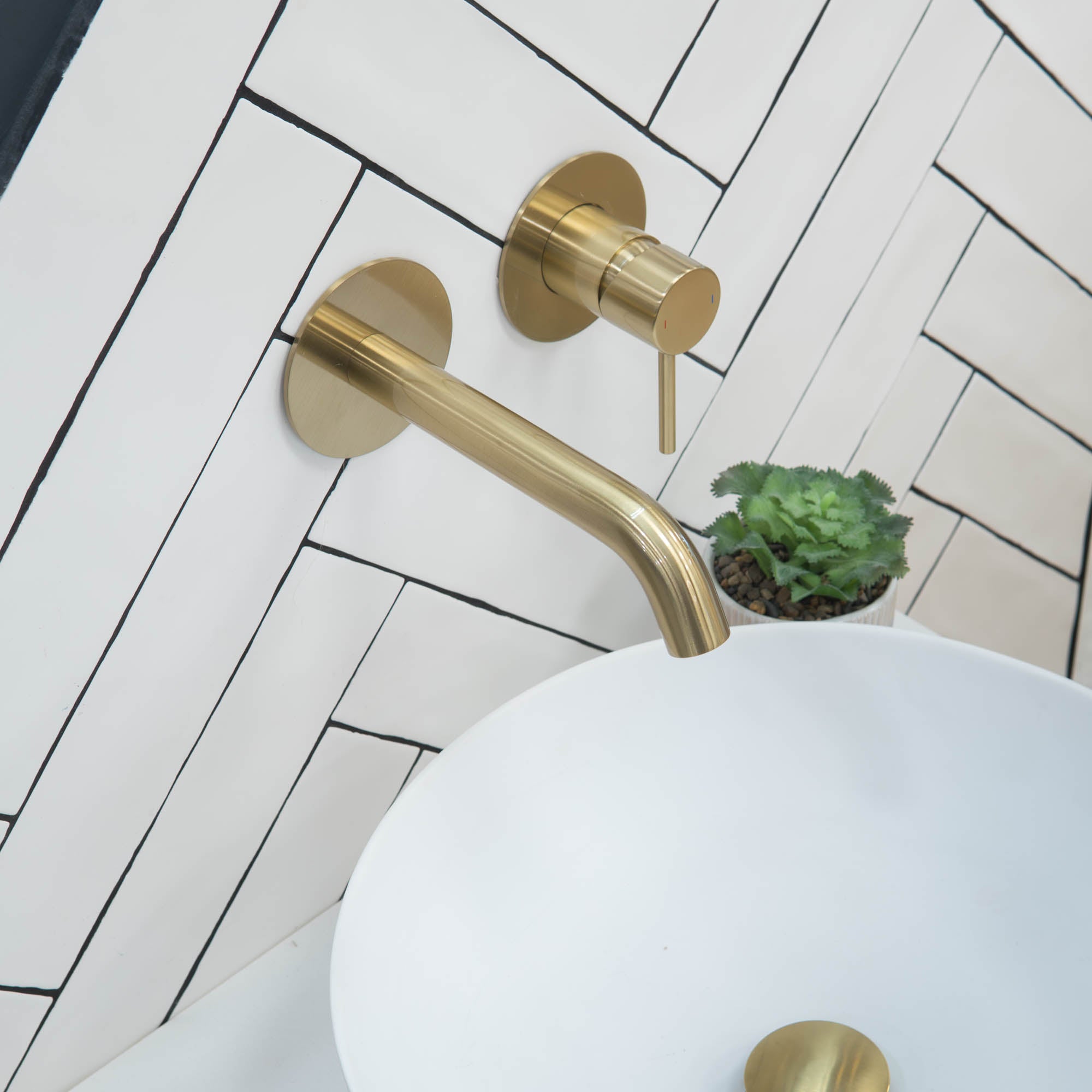 Granlusso Portofino 2 Hole Wall Mounted Basin Mixer Tap