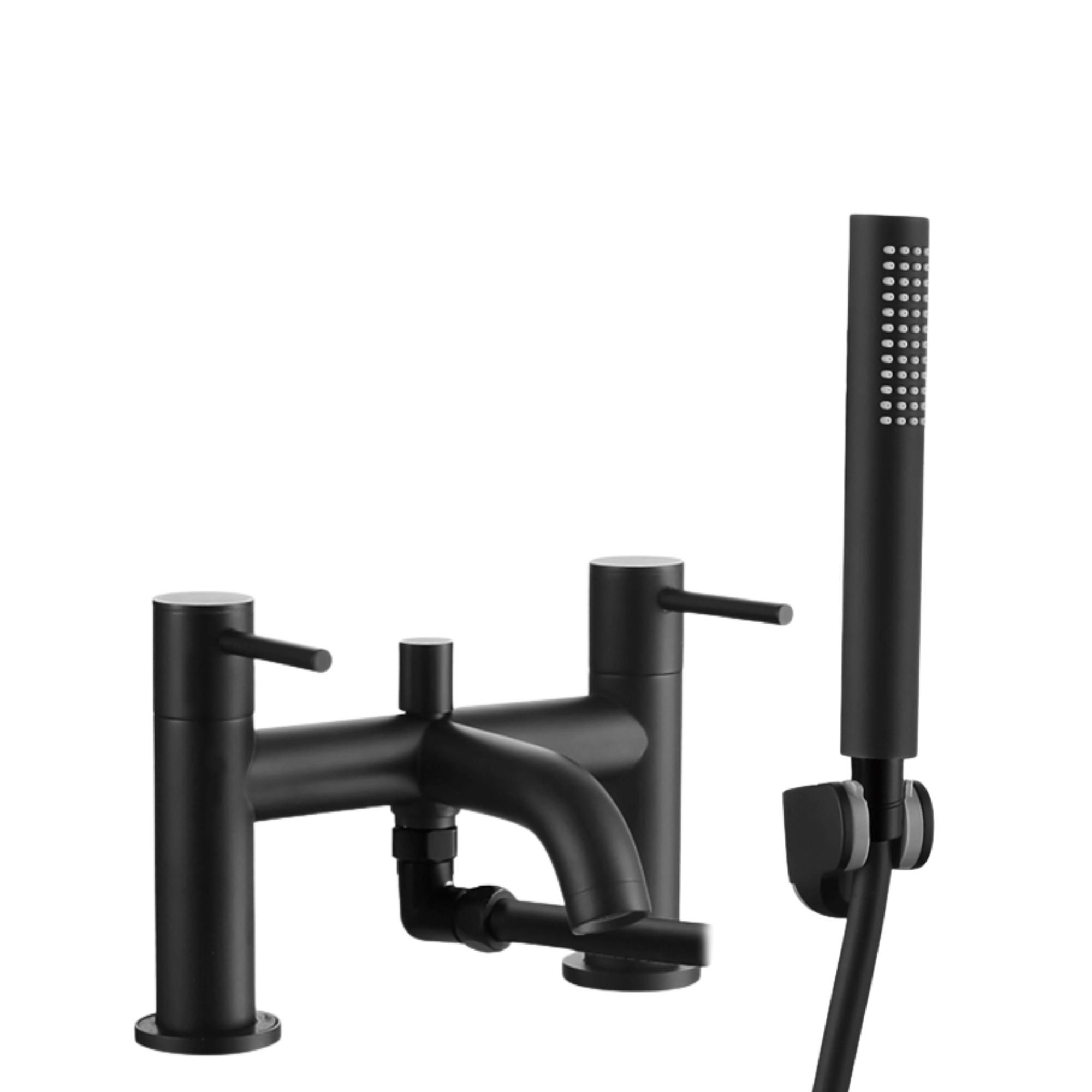 Granlusso Portofino Bath Shower Mixer With Handset Kit Black Matt