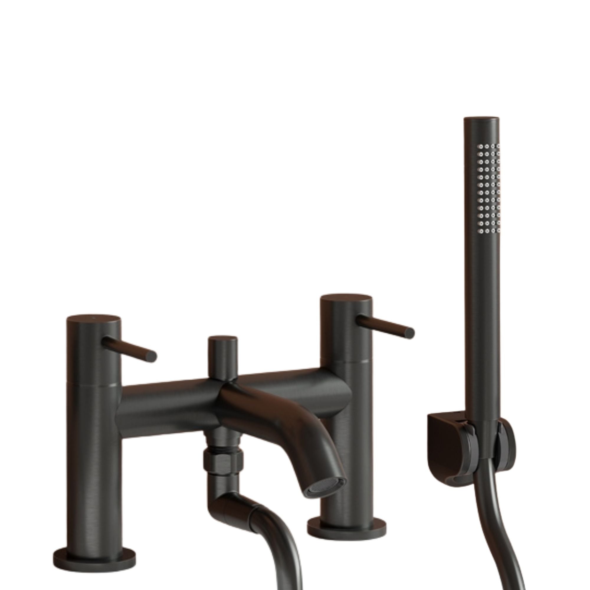 Granlusso Portofino Bath Shower Mixer With Handset Kit Gunmetal