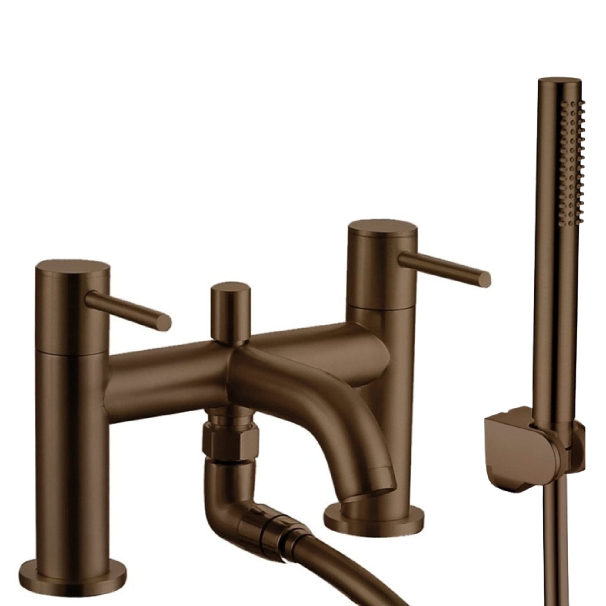Granlusso Portofino Bath Shower Mixer With Handset Kit Brushed Bronze