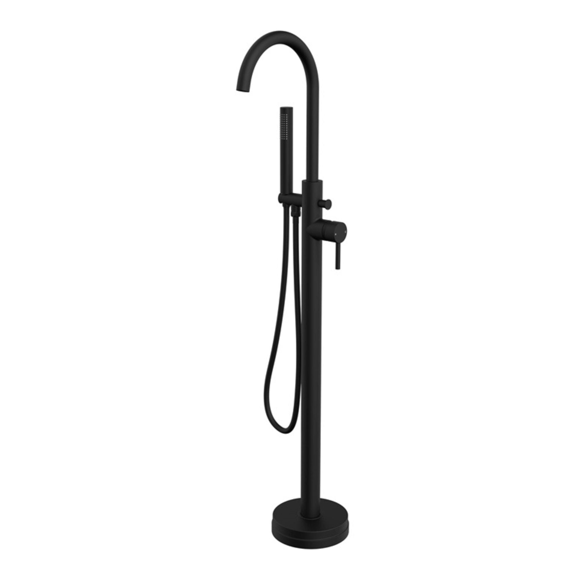 Granlusso Portofino Floor Standing Bath Shower Mixer With Handset - Black Matt