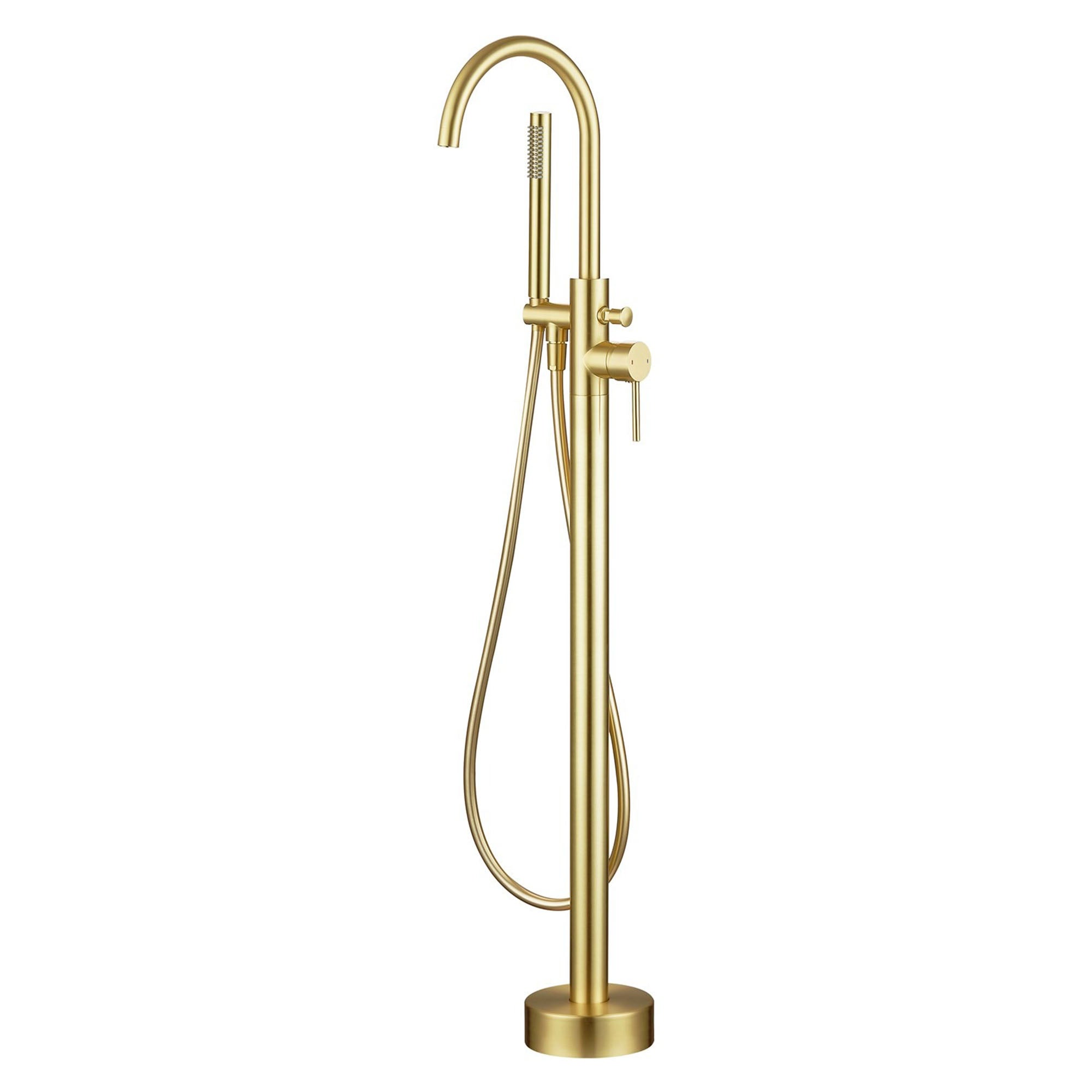 granlusso portofino floorstanding bath shower mixer brushed brass