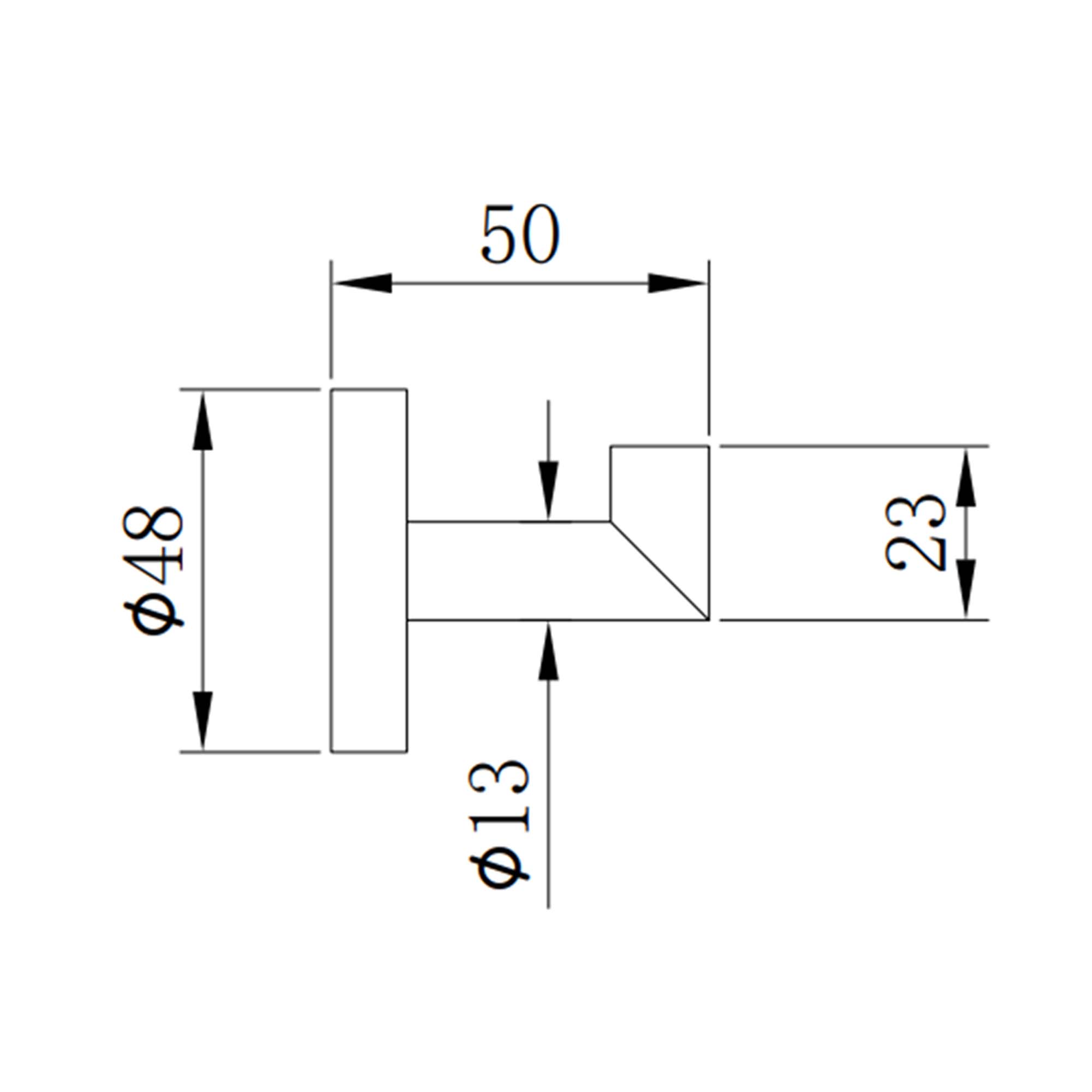 granlusso portofino knurled robe hook dimensions
