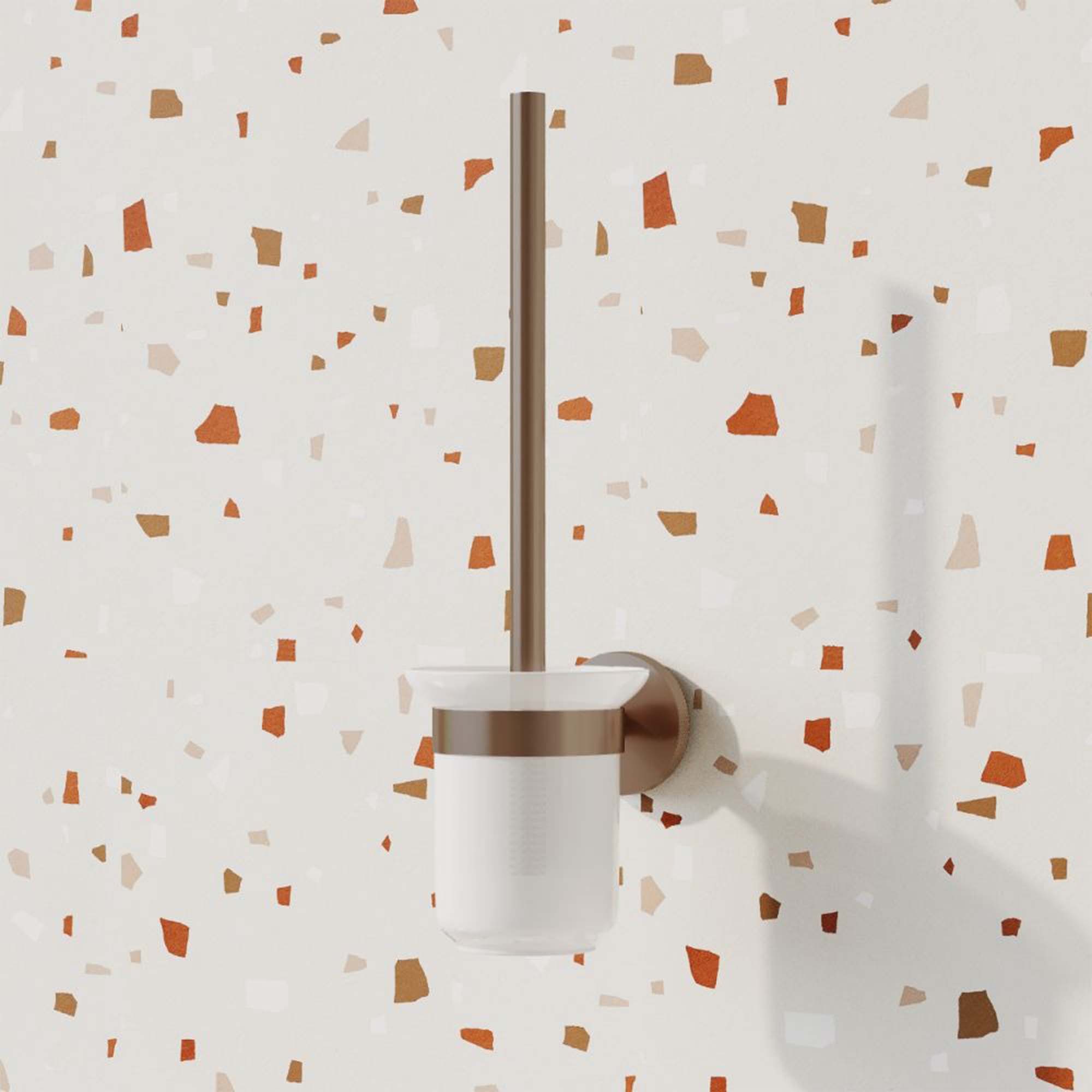 granlusso portofino knurled toilet brush holder brushed bronze