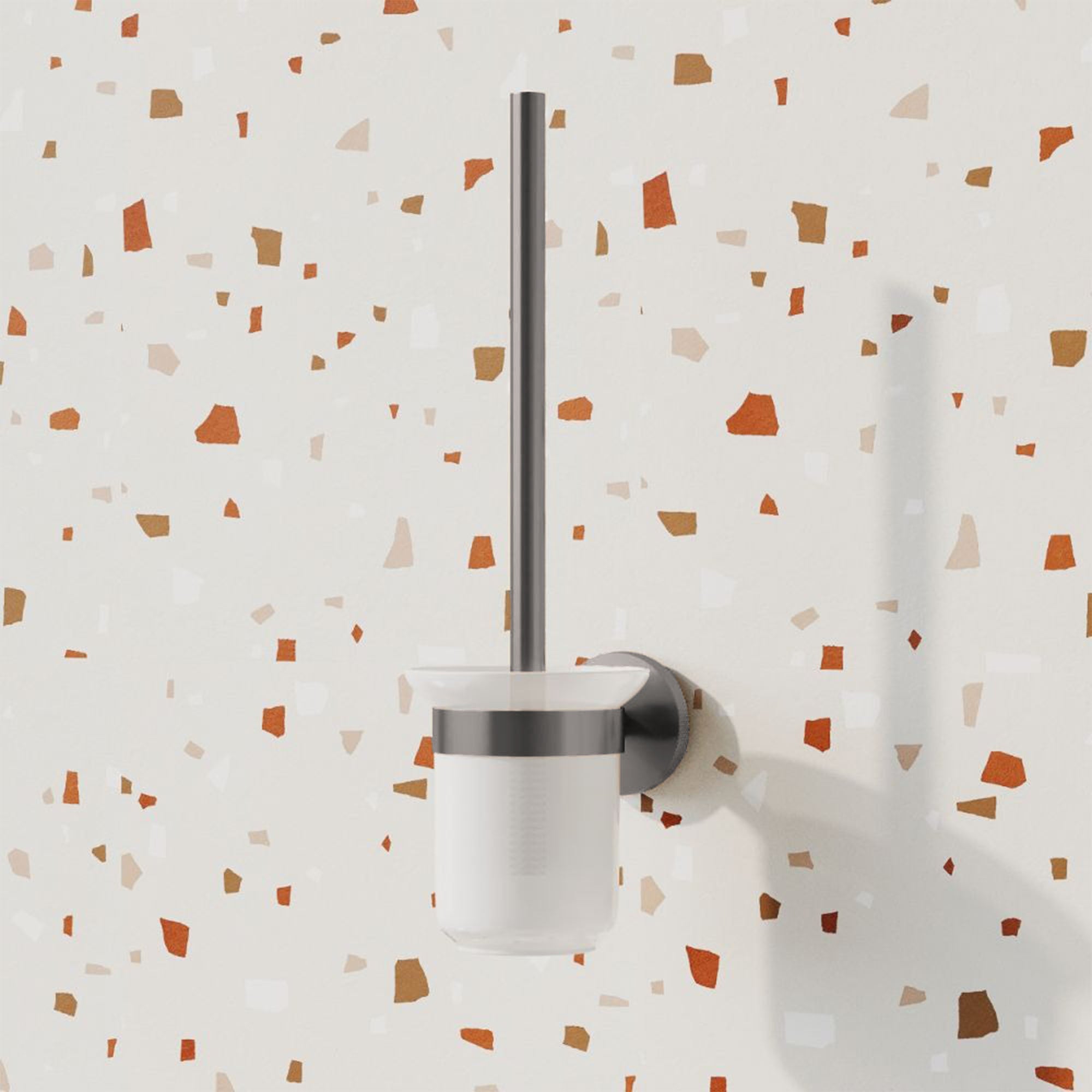 granlusso portofino knurled toilet brush holder gunmetal