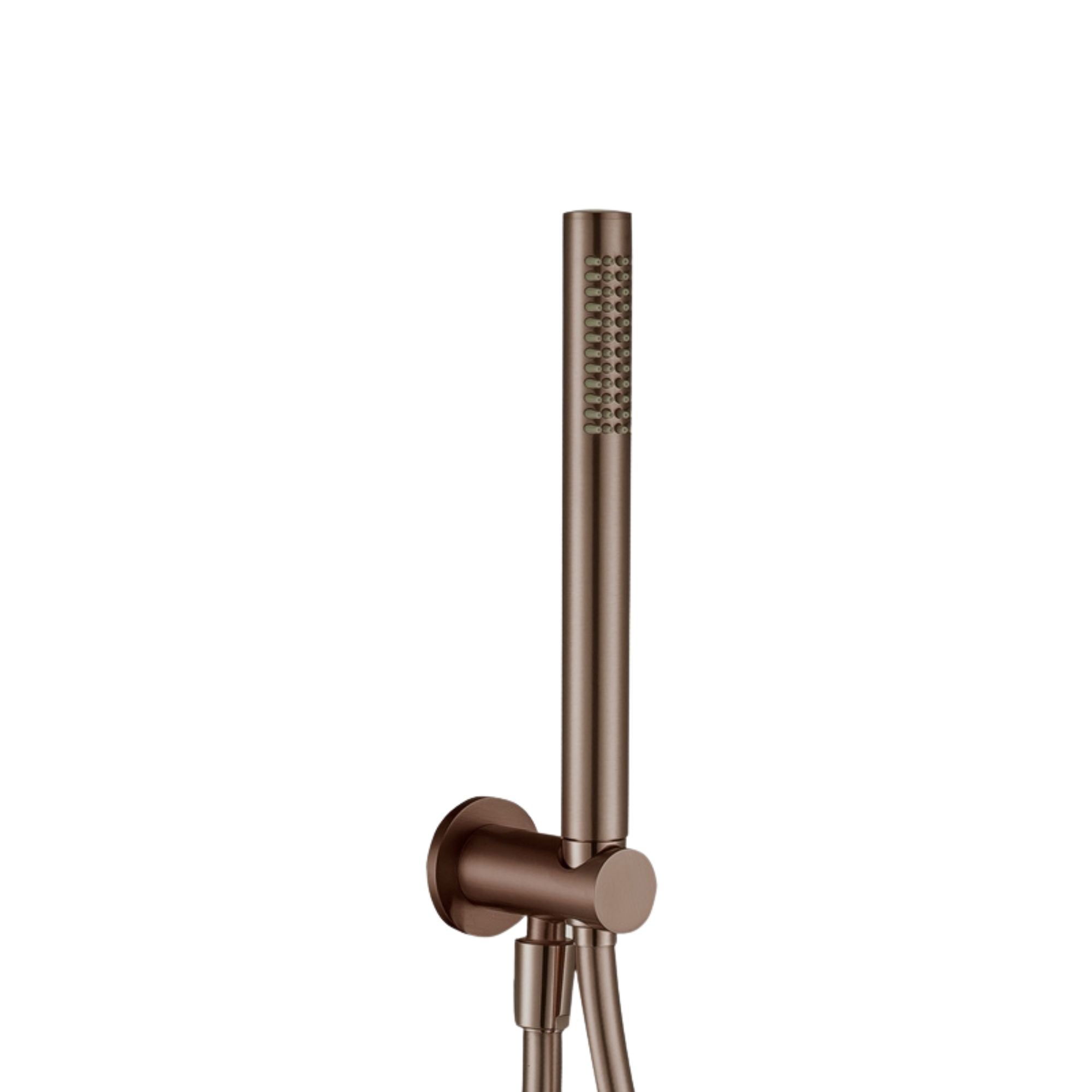 Granlusso portofino bronze pensil handheld shower on a white background deluxe bathrooms