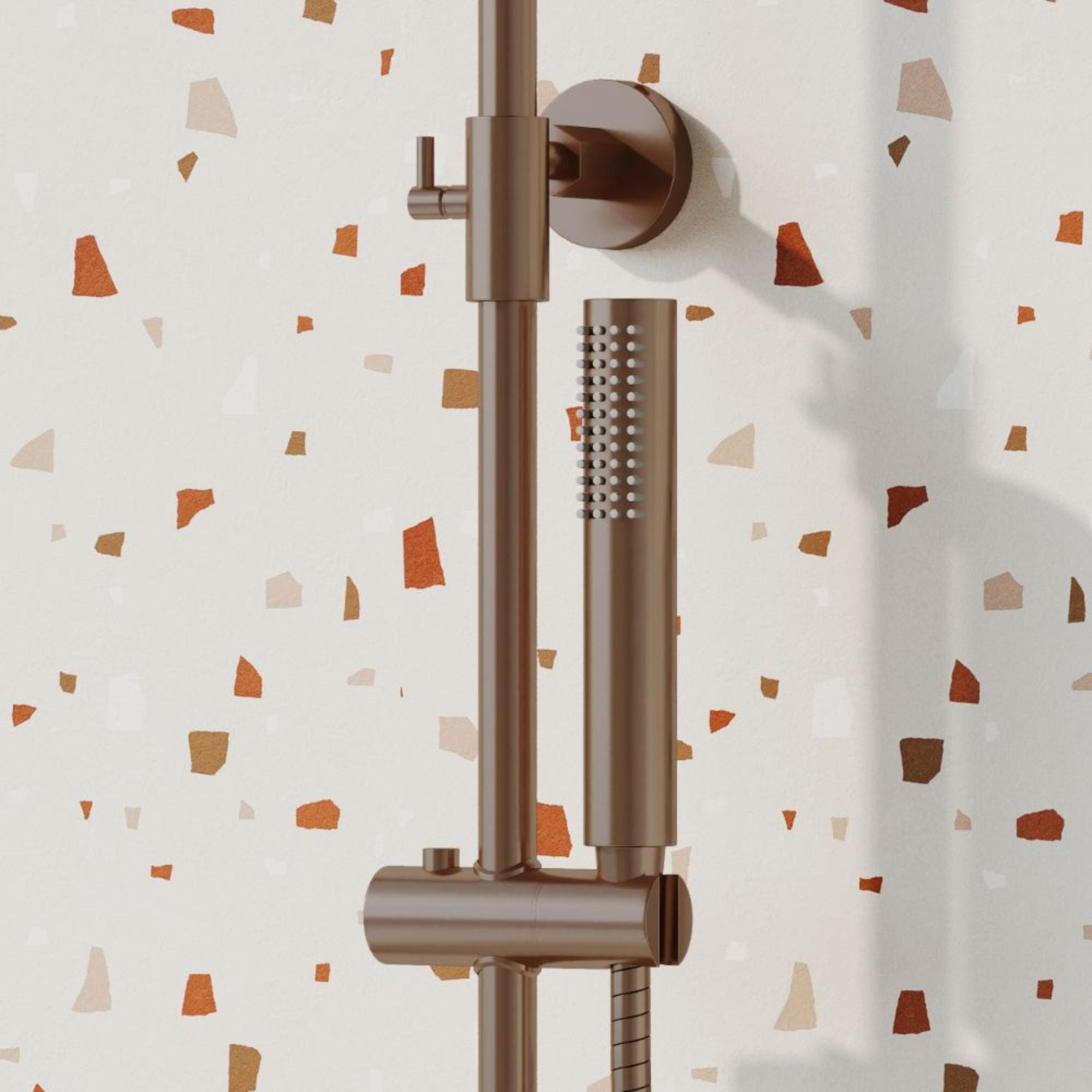 Granlusso Serenity Cool Touch Exposed Rainhead Dual Shower Brushed Bronze Deluxe Bathrooms