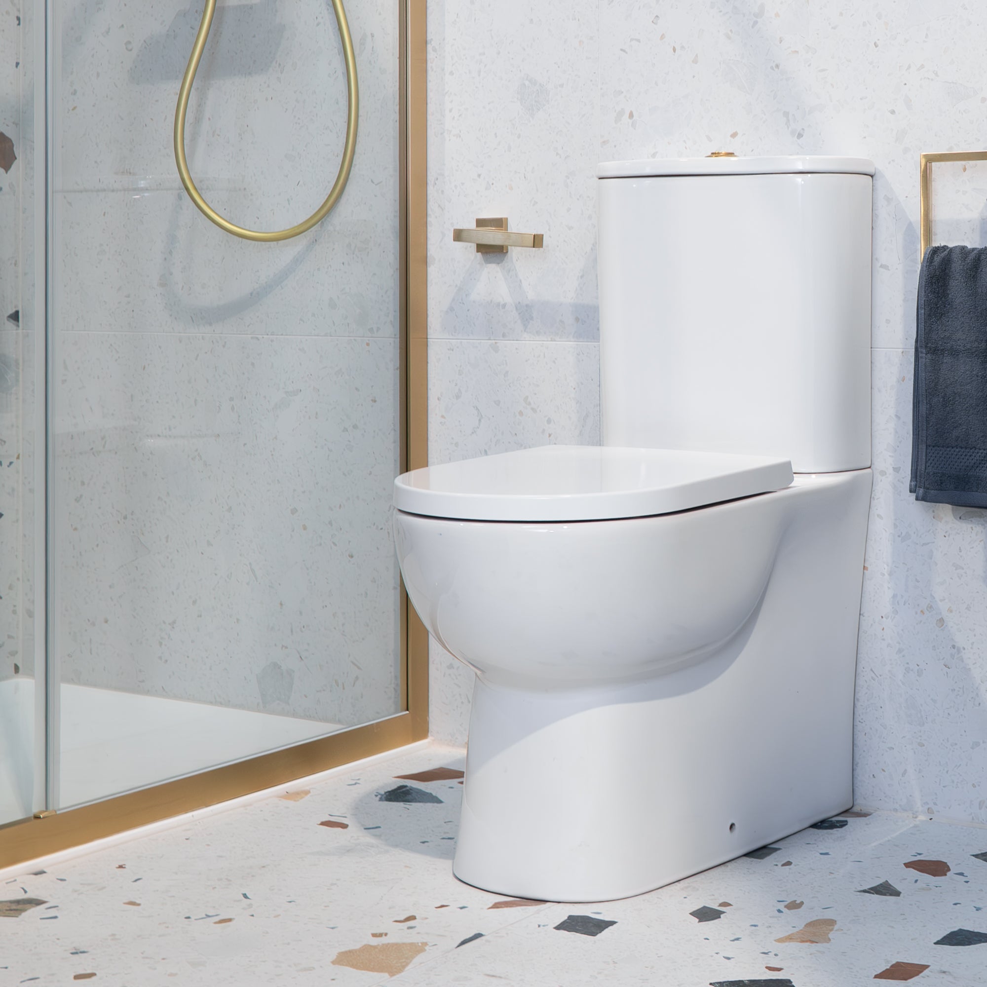 Granlusso Serenity Rimless Comfort Height Close Coupled Toilet with Soft Close Quick Release Seat