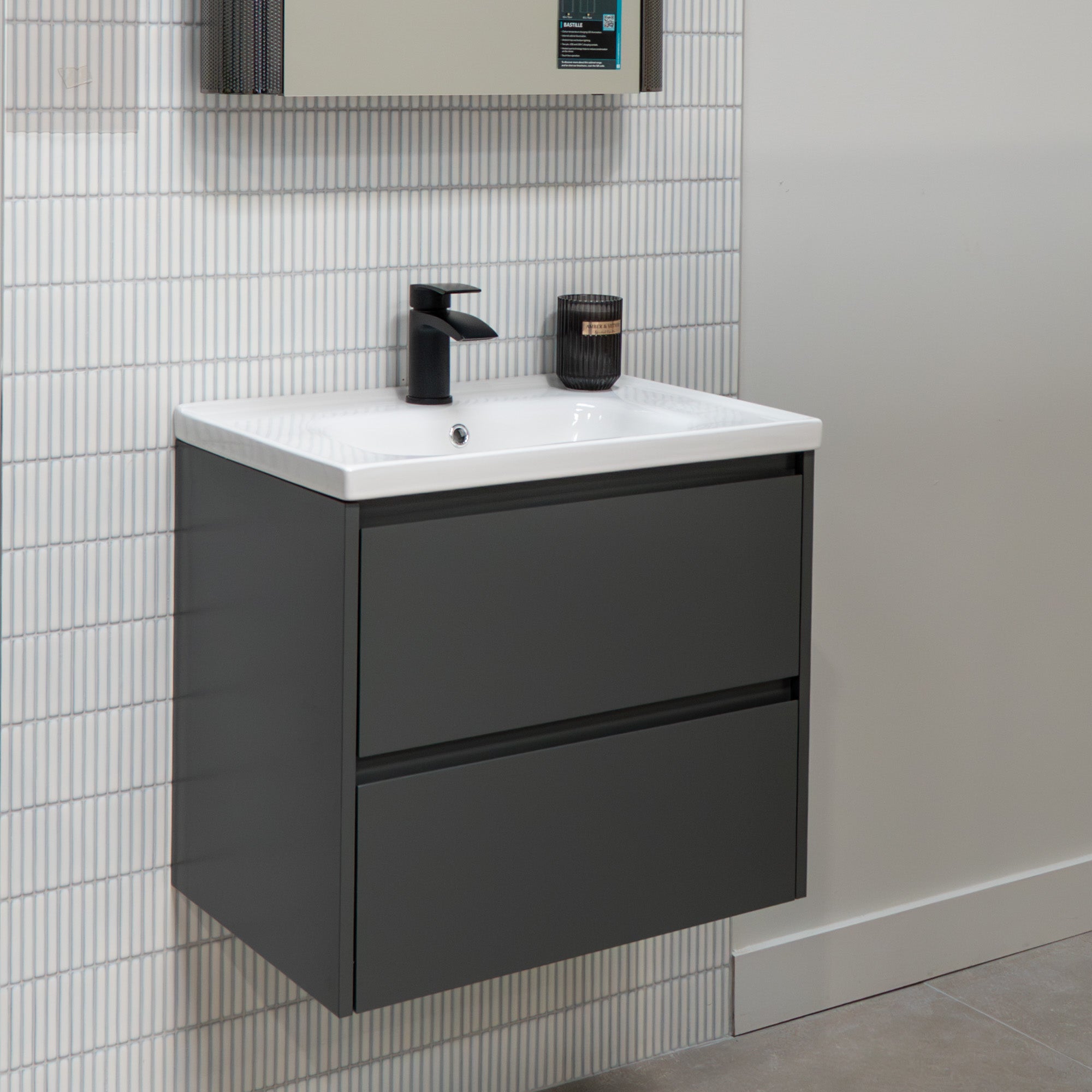 Granlusso™ Sorrento Short Projection Wall Mounted Vanity Unit with Basin