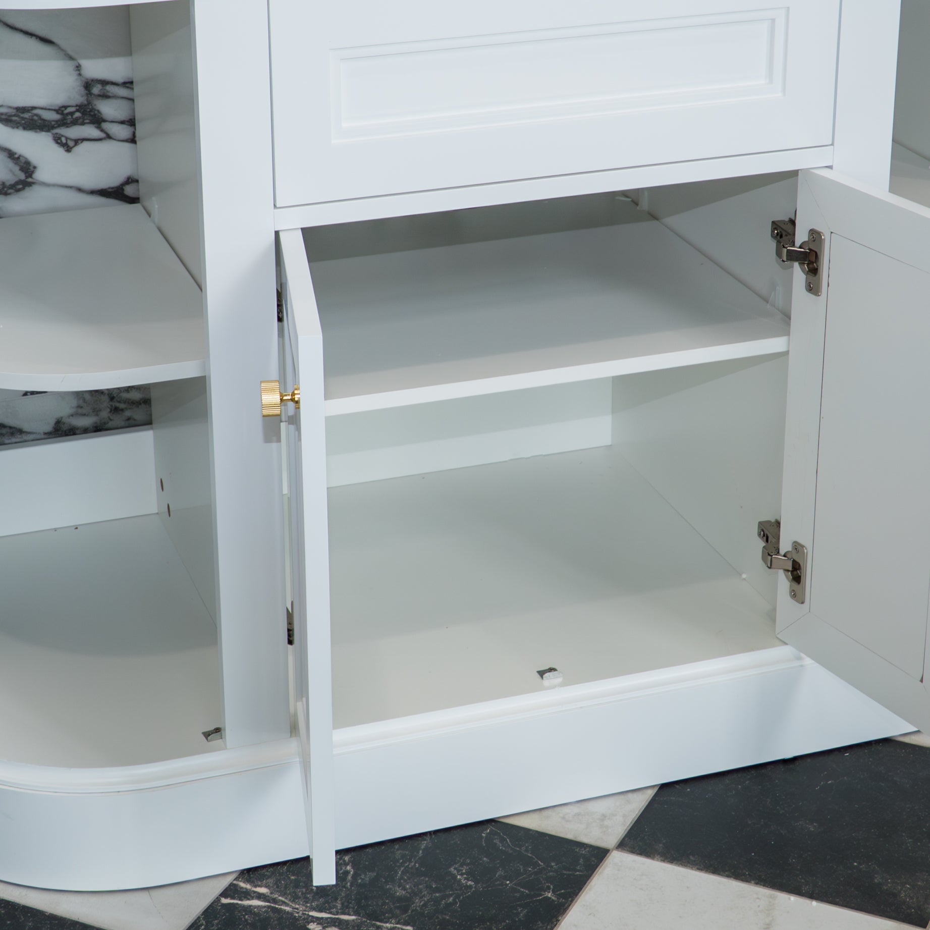 Hampton 1200 Floorstanding Curved Vanity Unit With Worktop and Basin