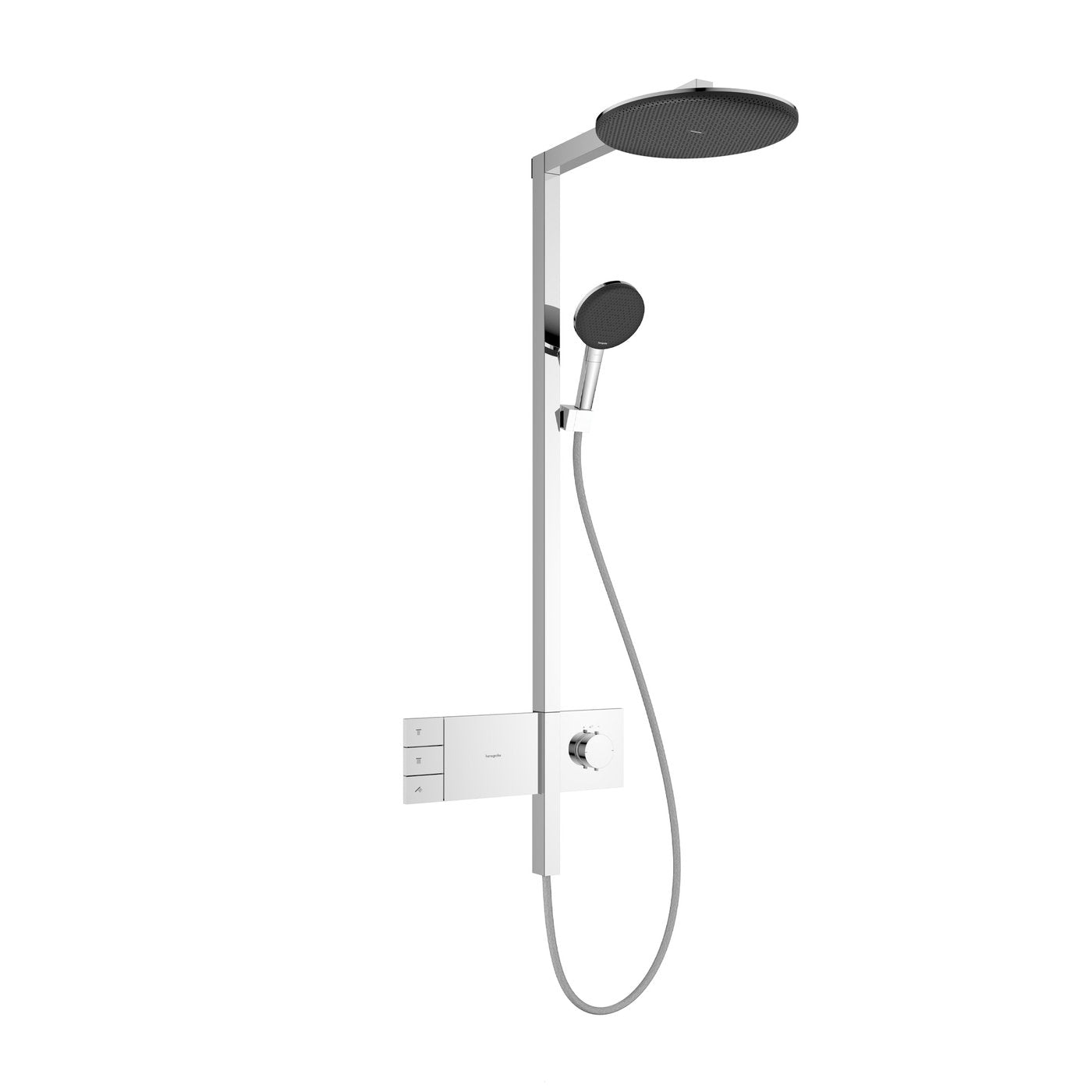 Raindance Alive S Showerpipe 300 2Jet with ShowerSelect Comfort in chrome finish. Supplied by Deluxe Bathrooms.