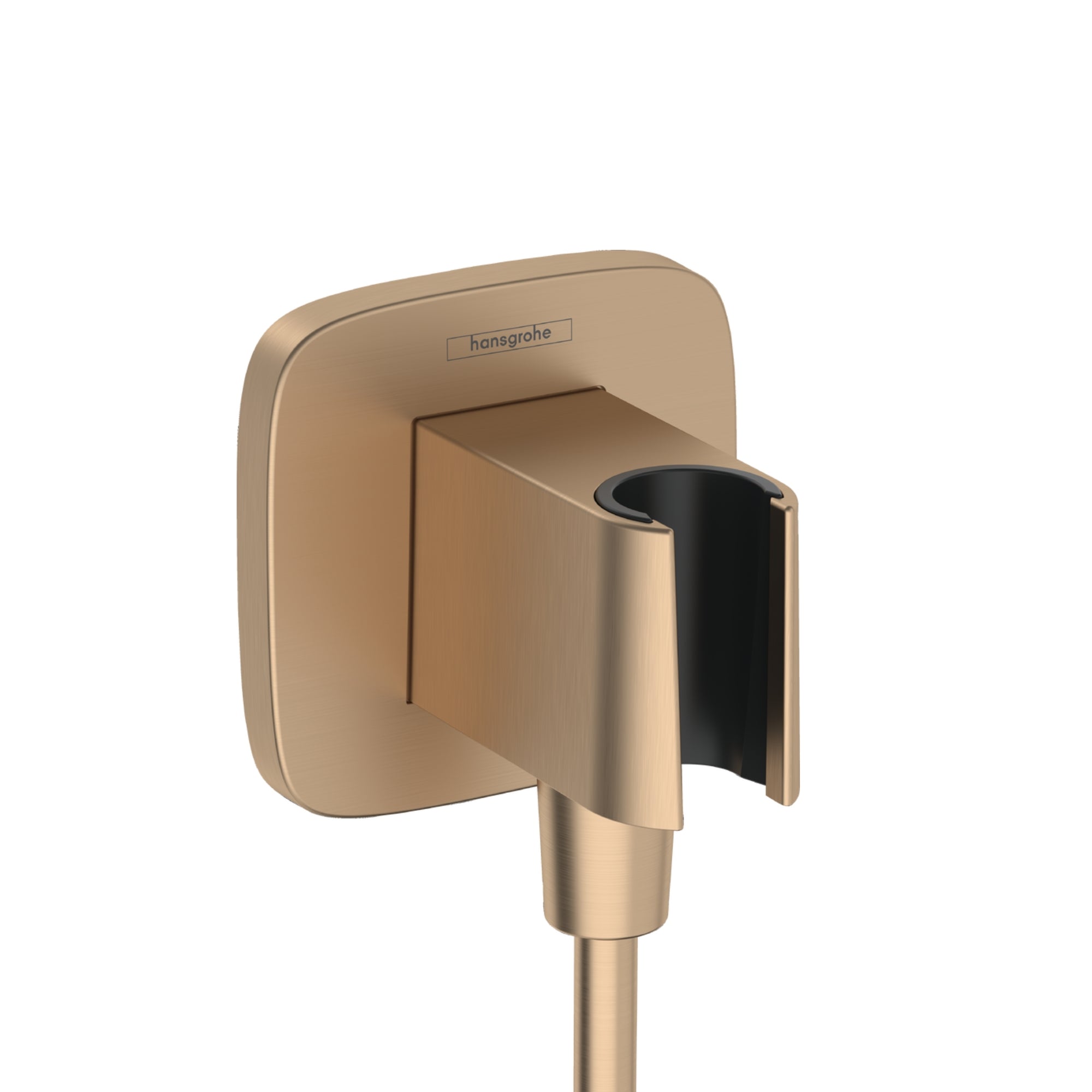 Hansgrohe FixFit Q Wall Outlet With Shower Holder Brushed Bronze