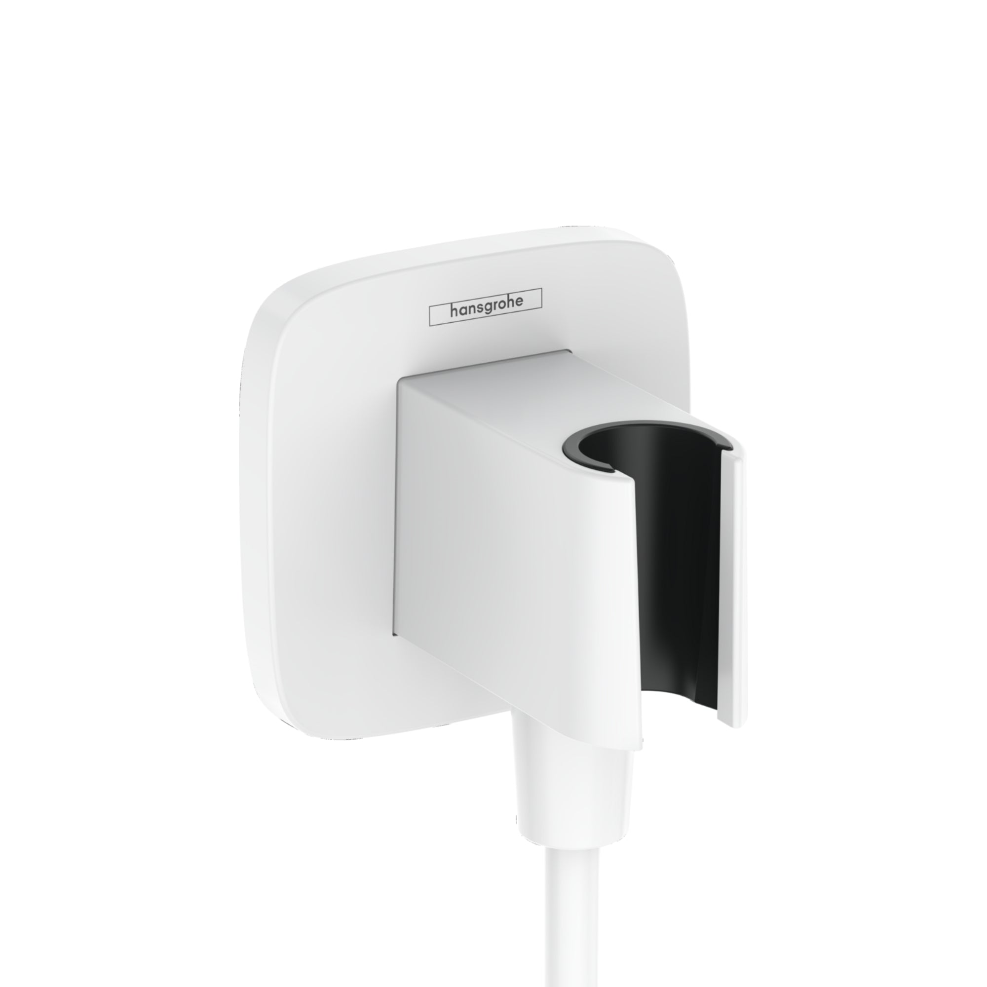 Hansgrohe FixFit Q Wall Outlet With Shower Holder Matt White