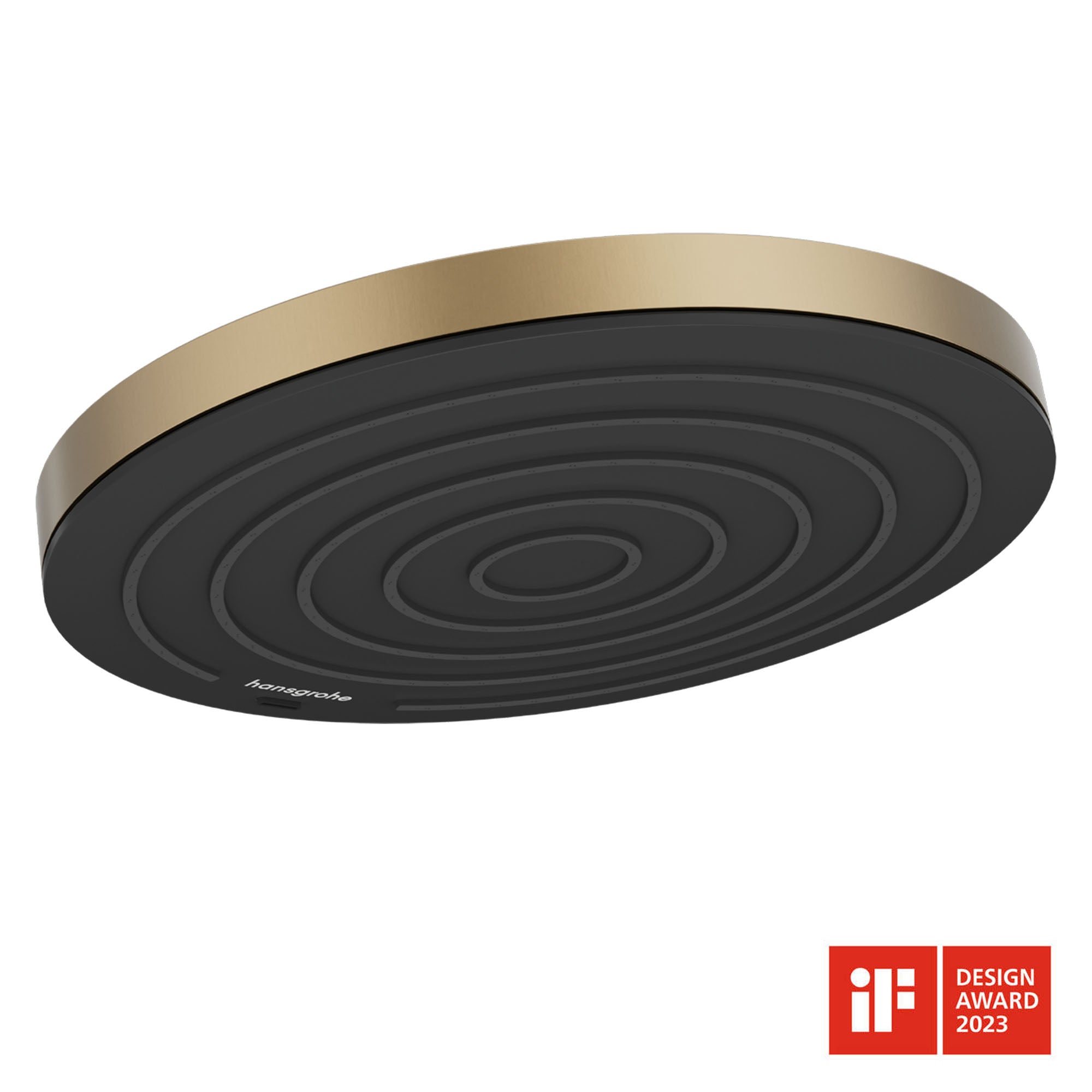 Hansgrohe Round Select S 2 Outlet Thermostatic Valve with Pulsify 260 Overhead Shower and Slide Rail Kit - Brushed Bronze