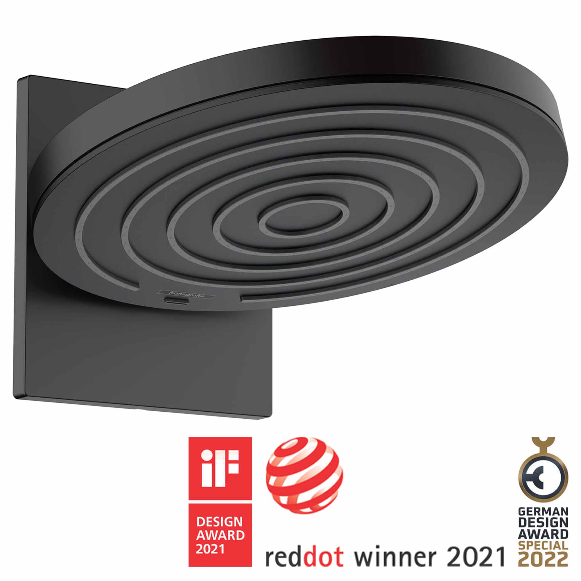 hansgrohe pulsify s overhead shower 260 2jet with wall connector matt black