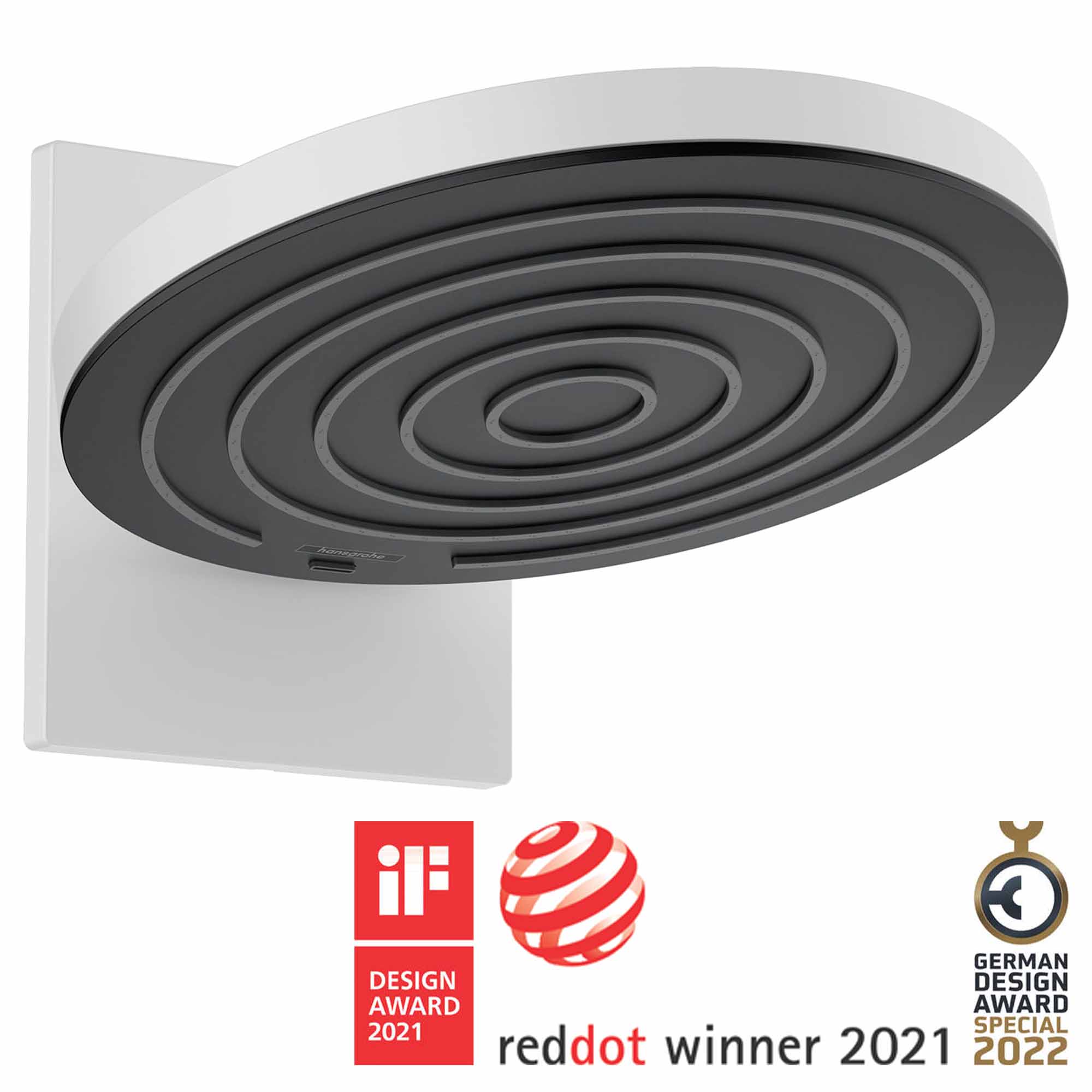 hansgrohe pulsify s overhead shower 260 2jet with wall connector matt white