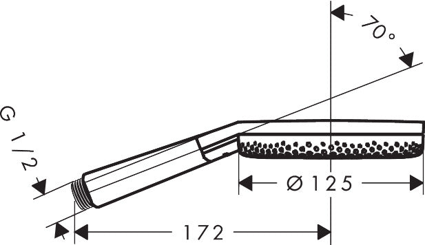 Hansgrohe Raindance Alive S 125 3Jet Hand Shower Technical Drawing