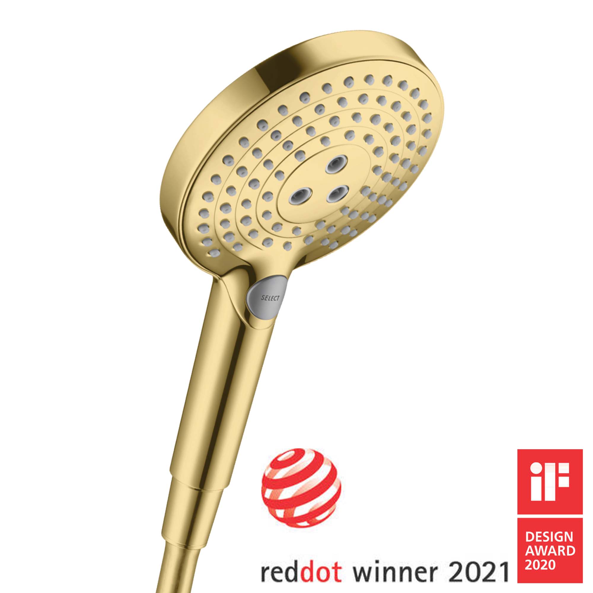 hansgrohe raindance select s hand shower 120 3 jet polished gold optic