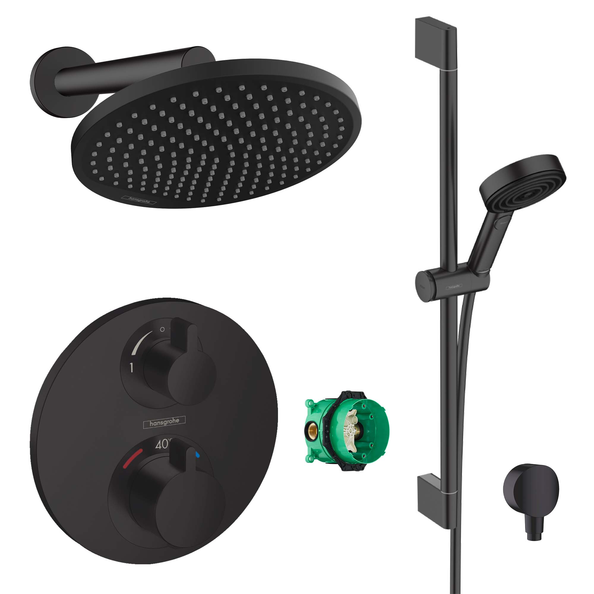 hansgrohe round select 2 outlet crometta s240 overhead with pulsify handset chrome