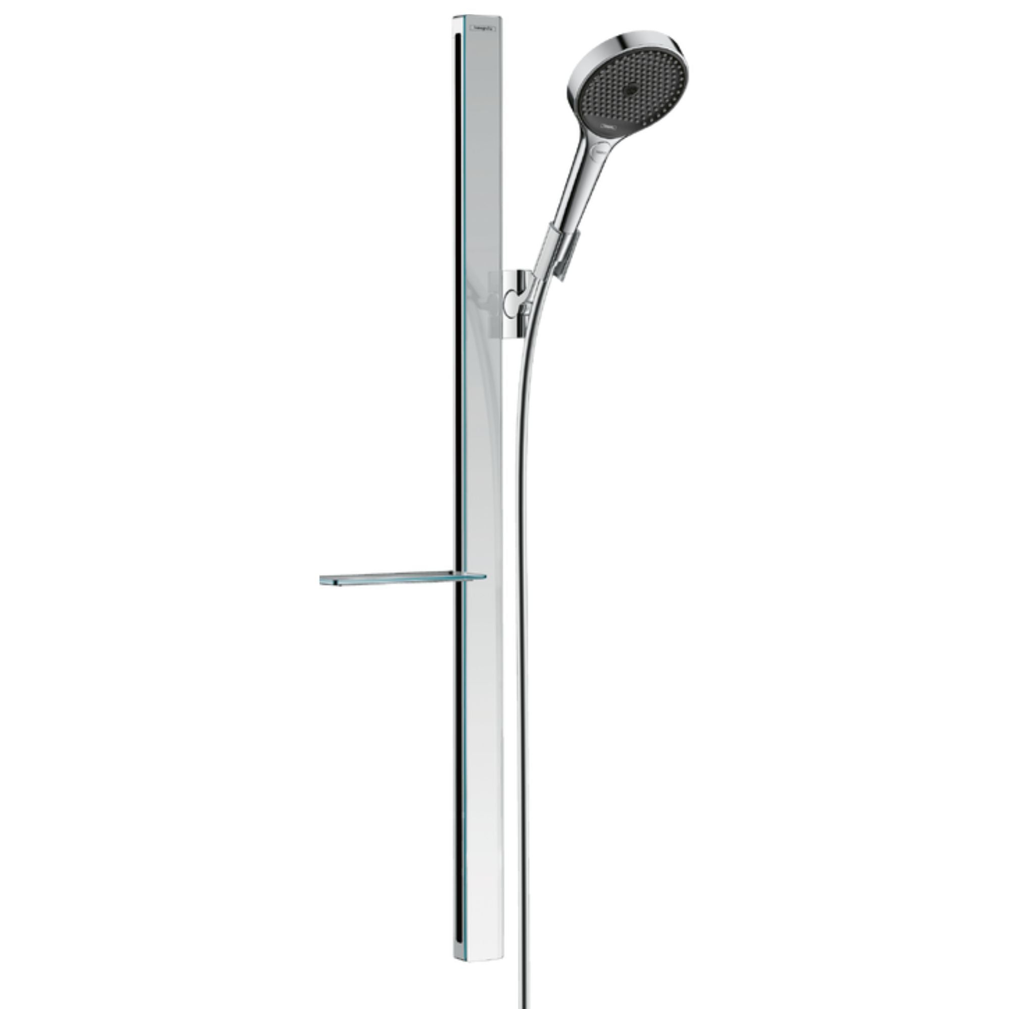 Hansgrohe Square 2 Outlet Thermo Valve, Rainfinity 360 Shower Head & Slide Rail Kit - Chrome
