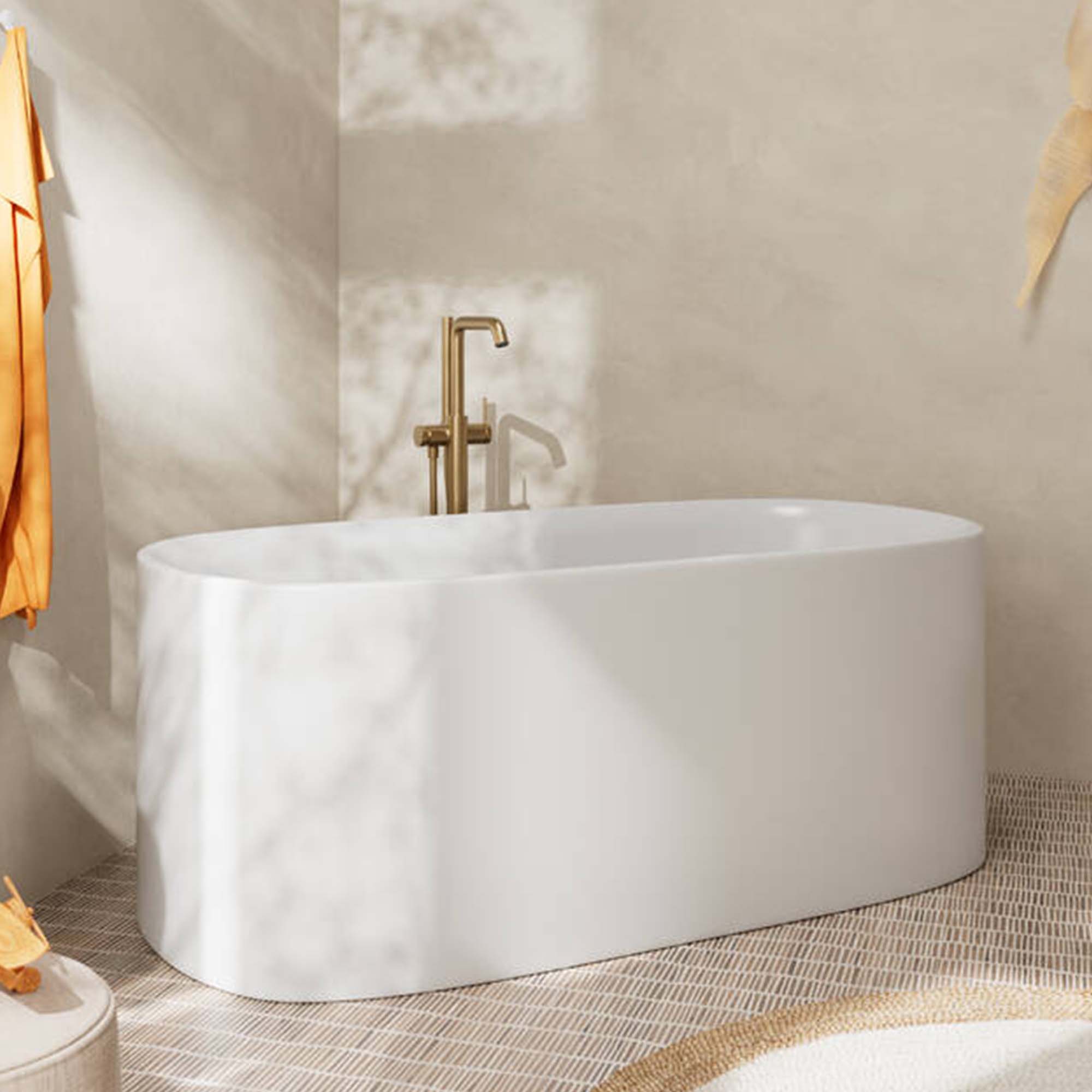 hansgrohe tecturis floorstanding bath shower mixer with handset brushed bronze