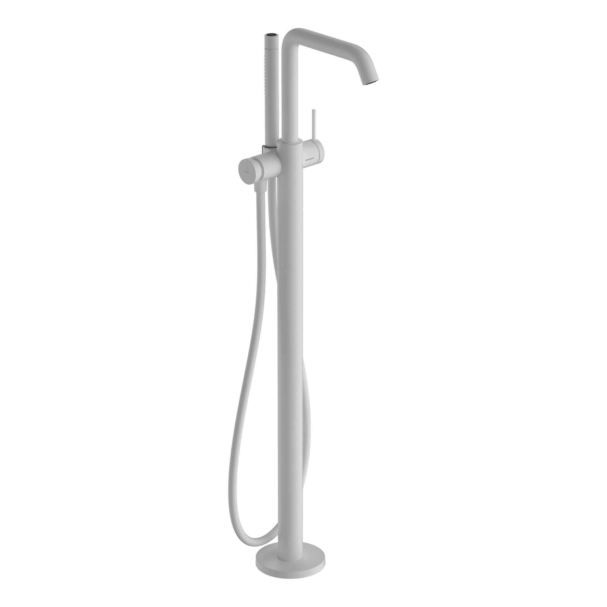 hansgrohe tecturis floorstanding bath shower mixer with handset matt white