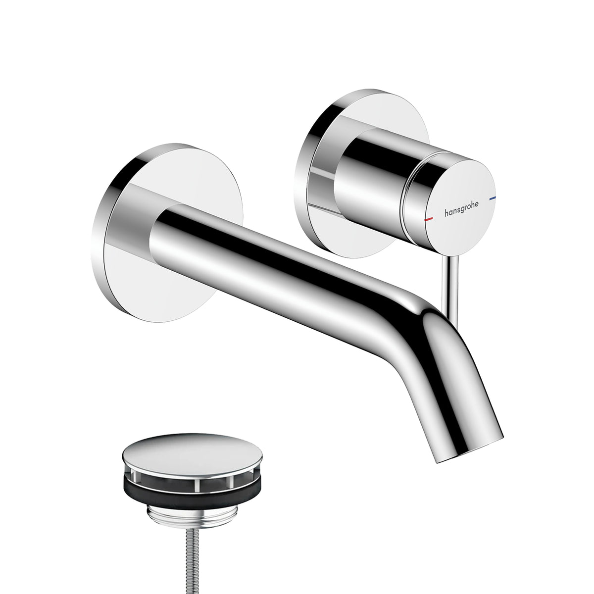 hansgrohe tecturis s 165 wall mounted single lever basin-mixer tap with waste chrome