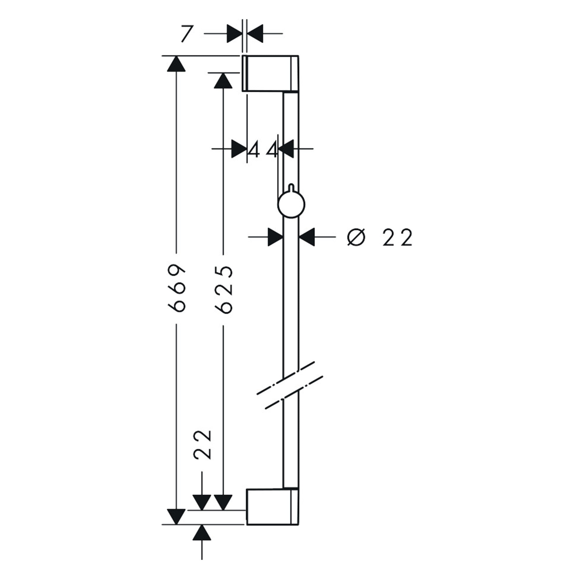 hansgrohe unica shower rail croma 65cm