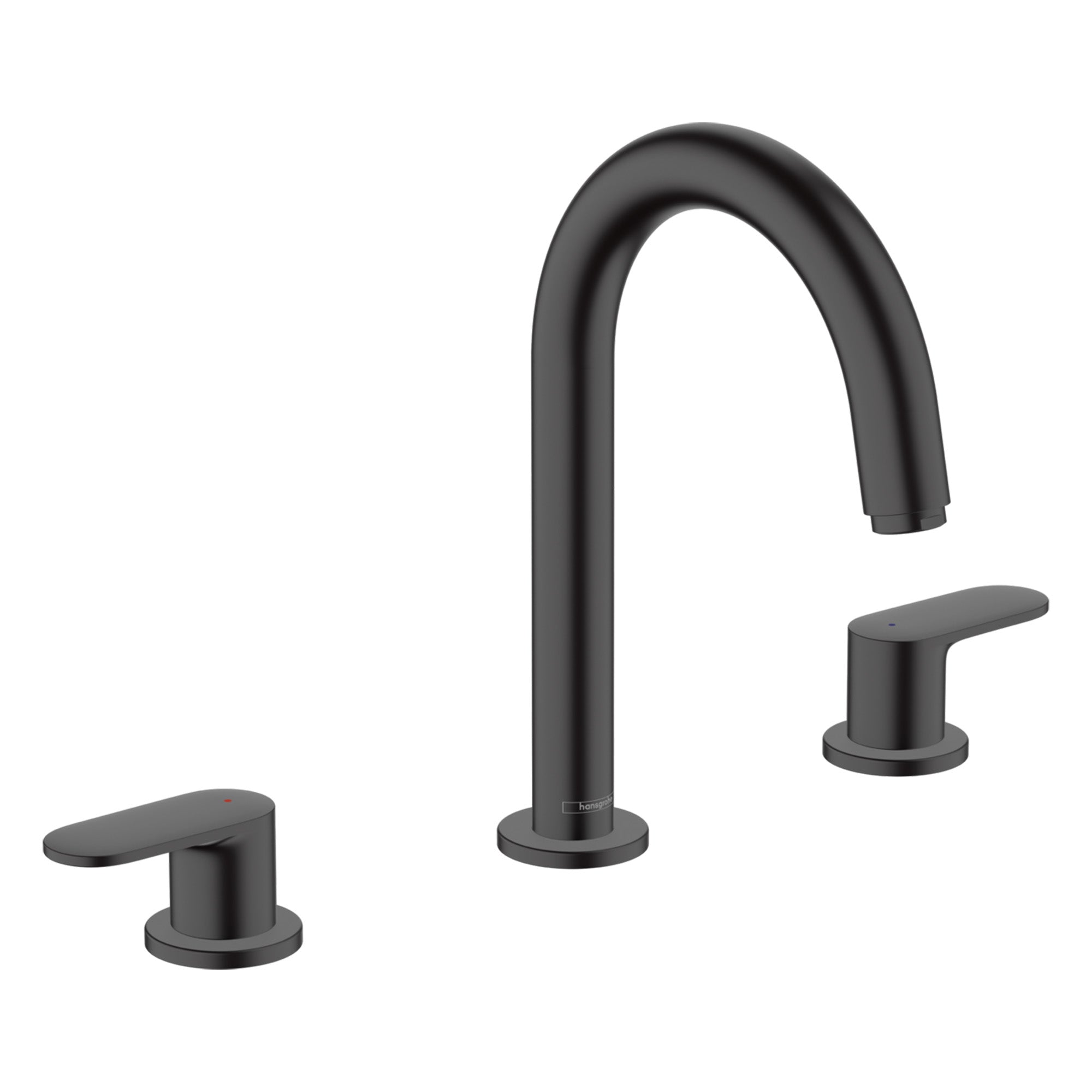 hansgrohe vernis blend 3 hole deck mounted basin mixer with pop up waste matt black